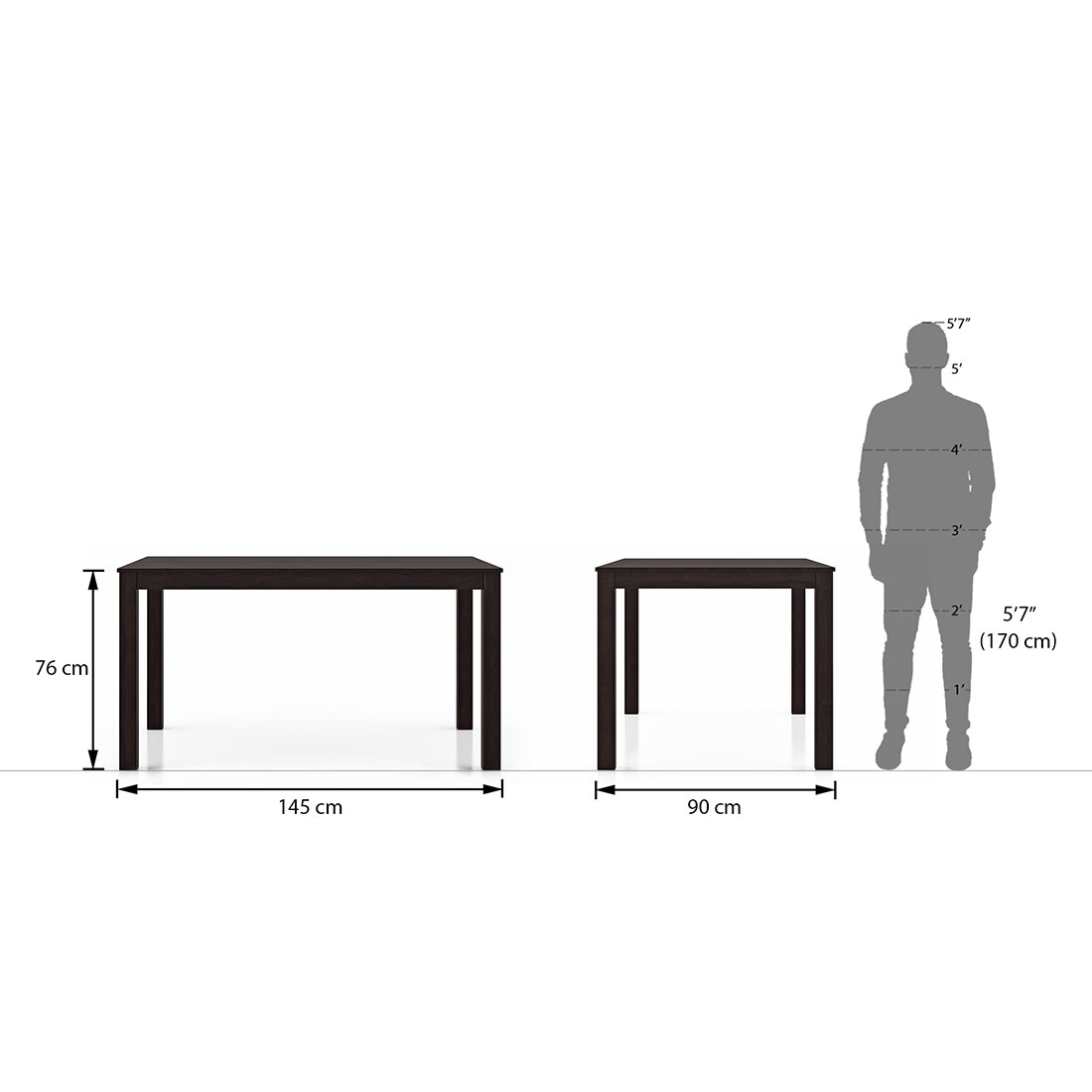 Oliver 6 Seater Dining Table In Mahogany Finish