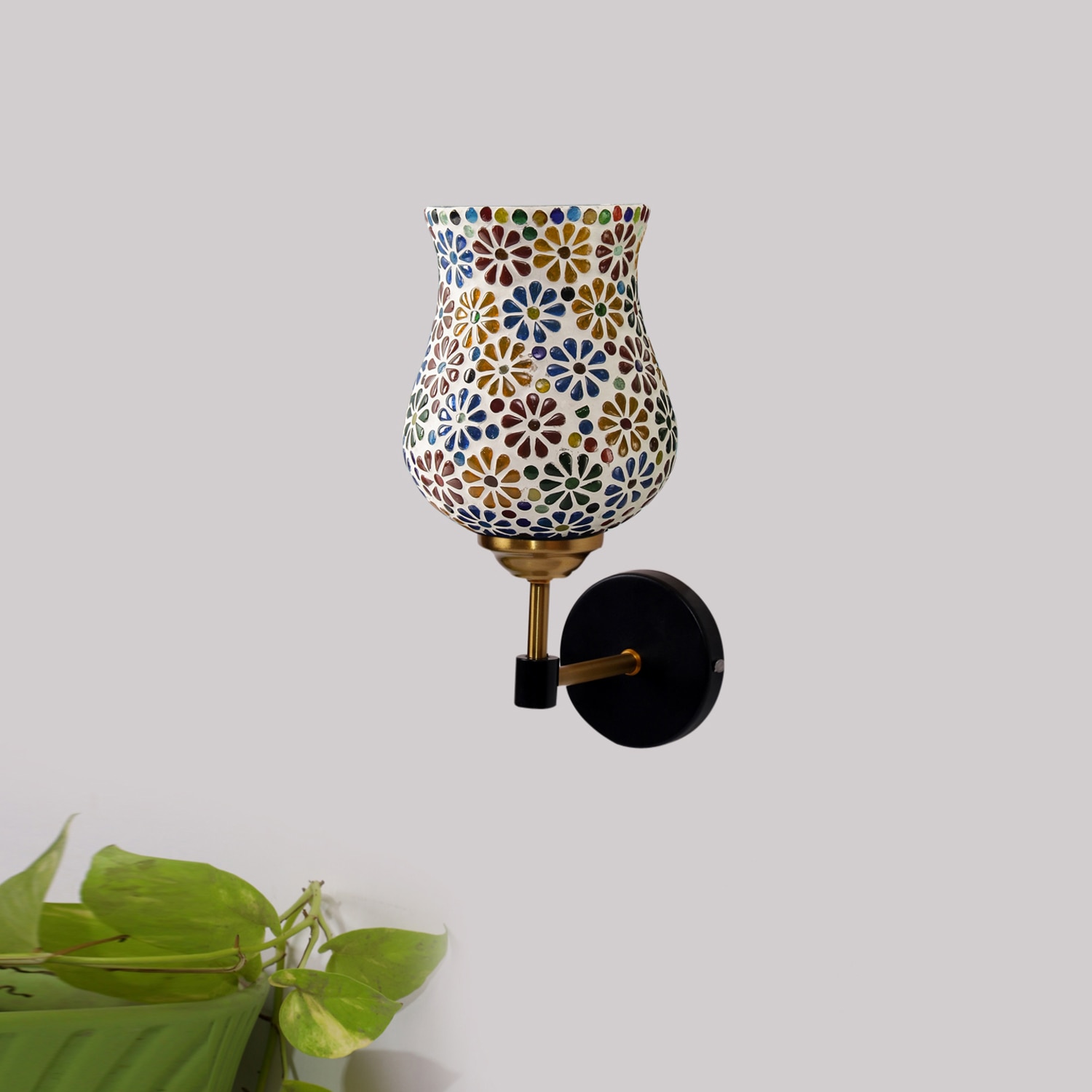Devansh Metal Electric Wall Light in Black Colour with Multi Shade Count of 1 Light - Devansh