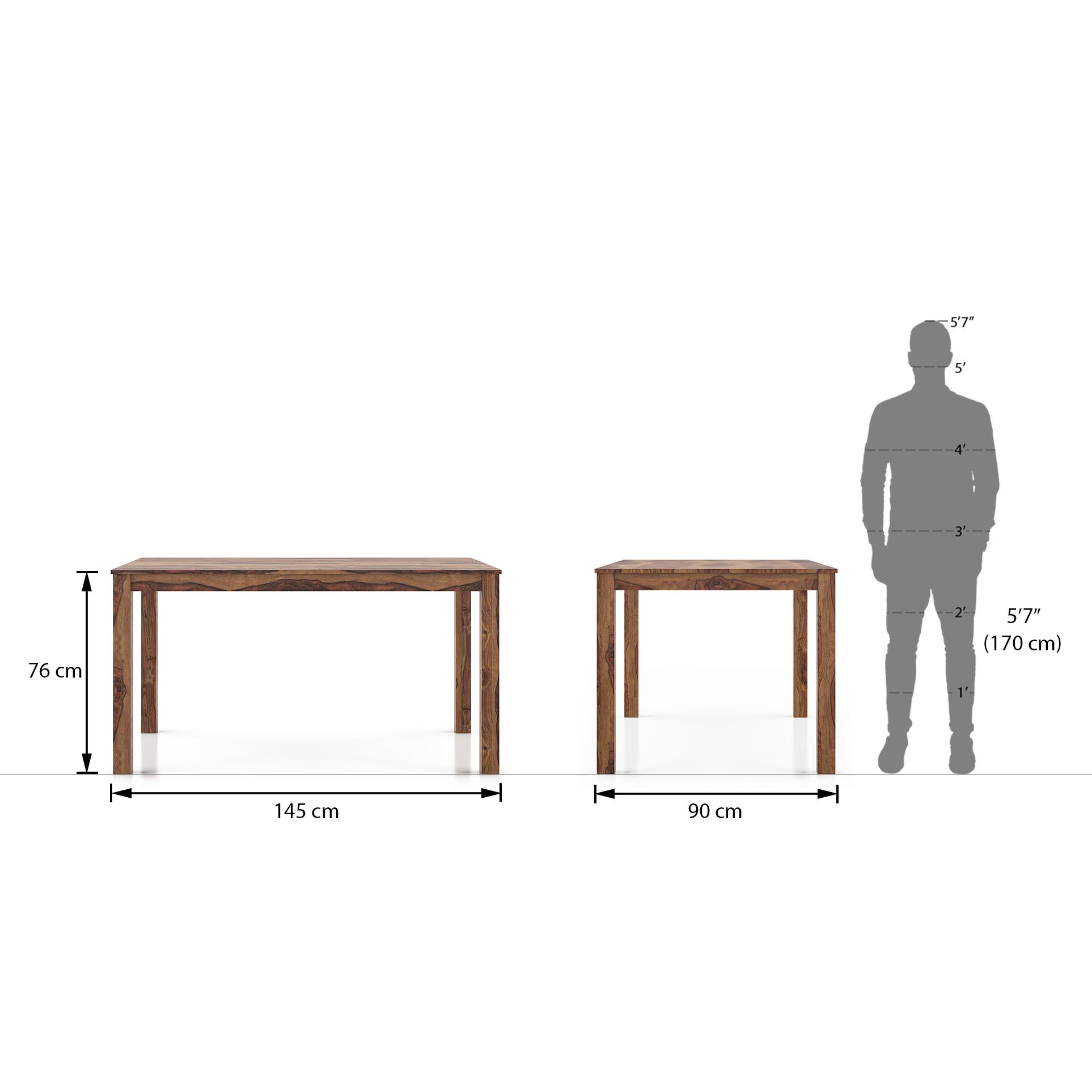 Oliver 6 Seater Dining Table In Teak Finish