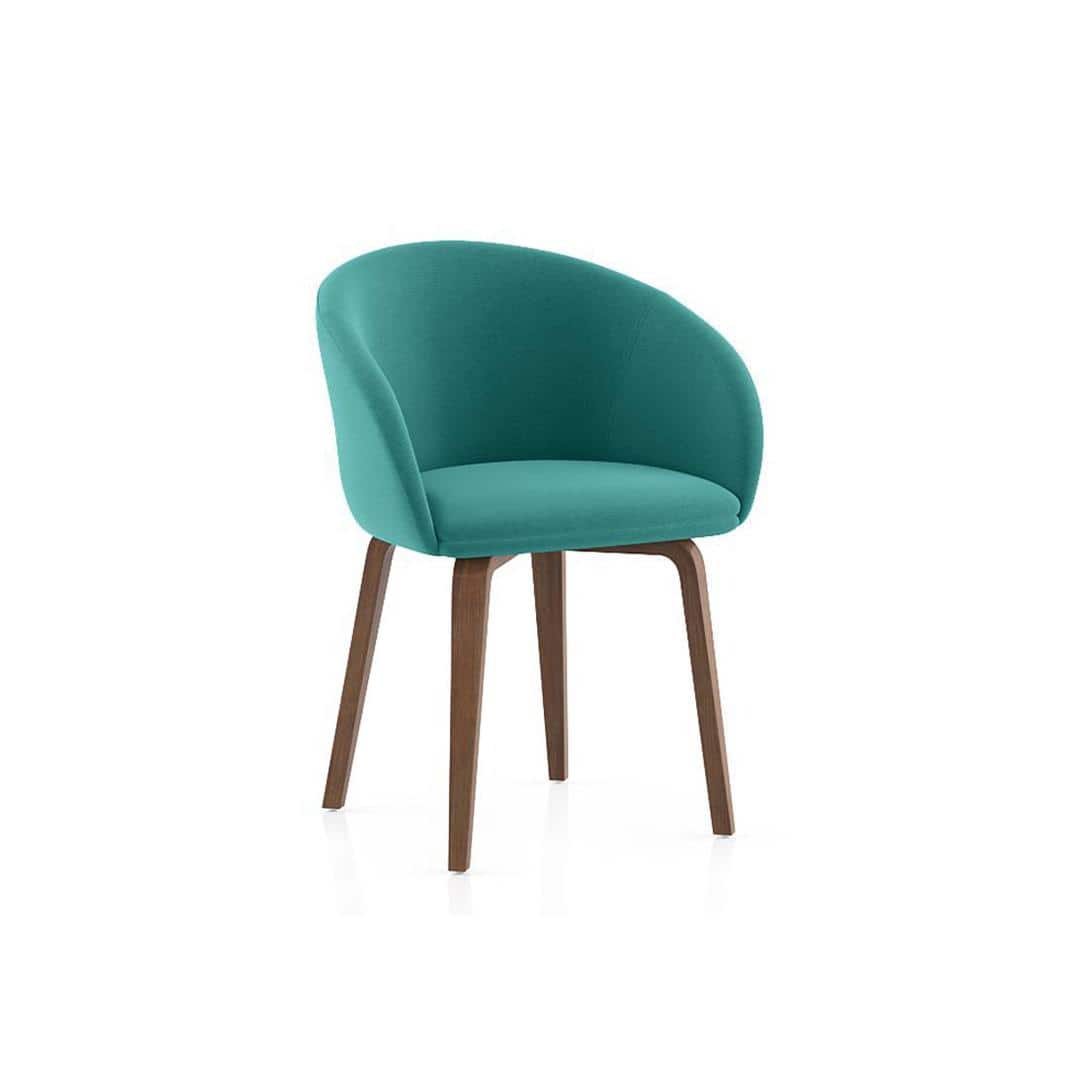 Atlas Solid Wood 6 Seater Dining Table In with 6 Meryl Lounge Chair