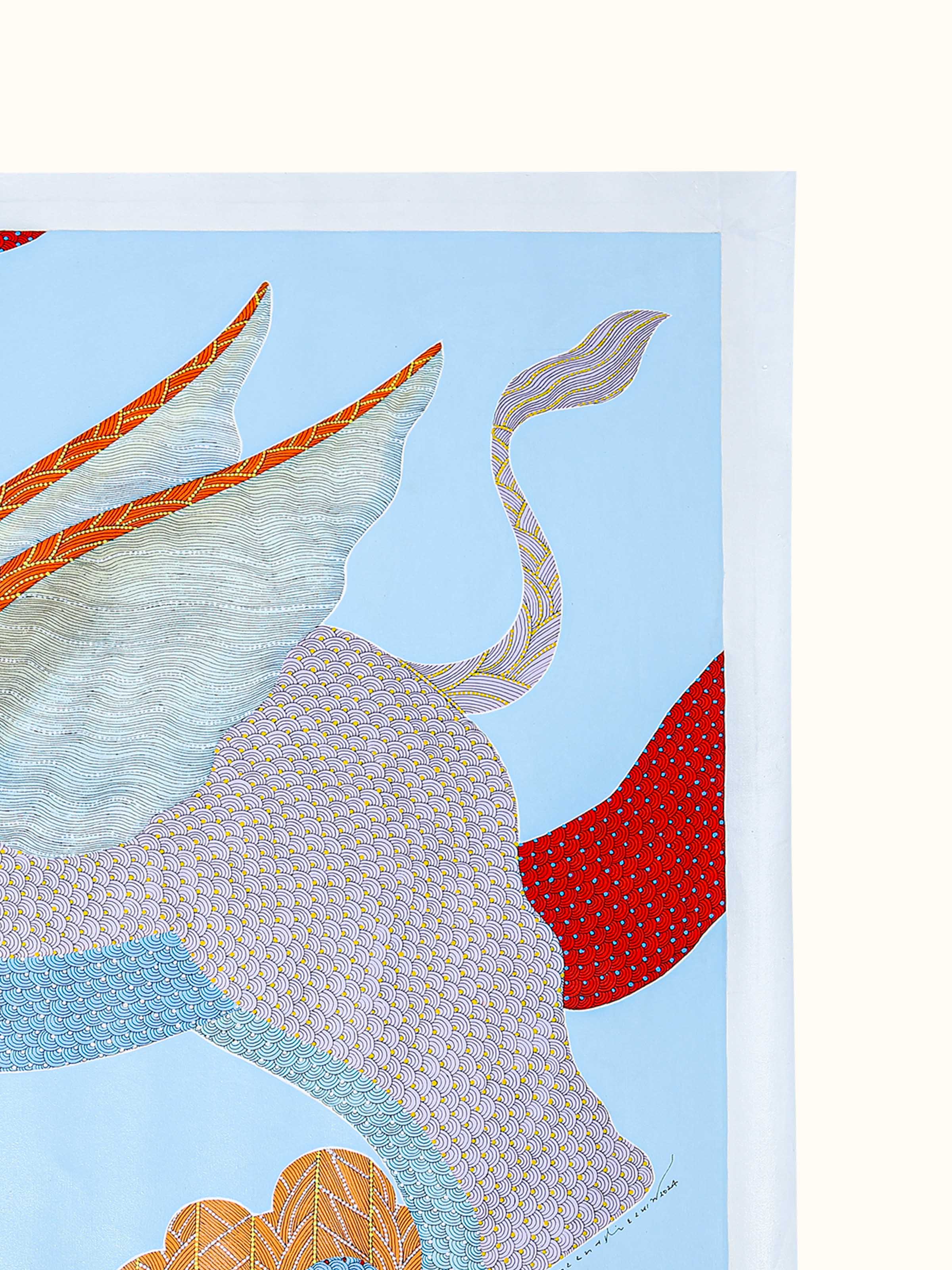 A Flight Of Strength Gond Art