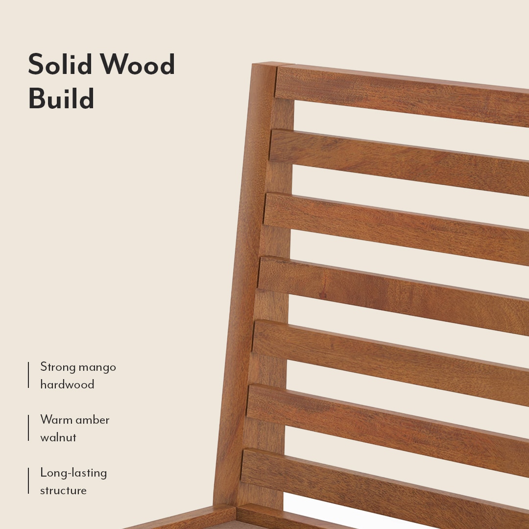 Elwyn Nonstorage Single Bed In Amber Walnut Finish