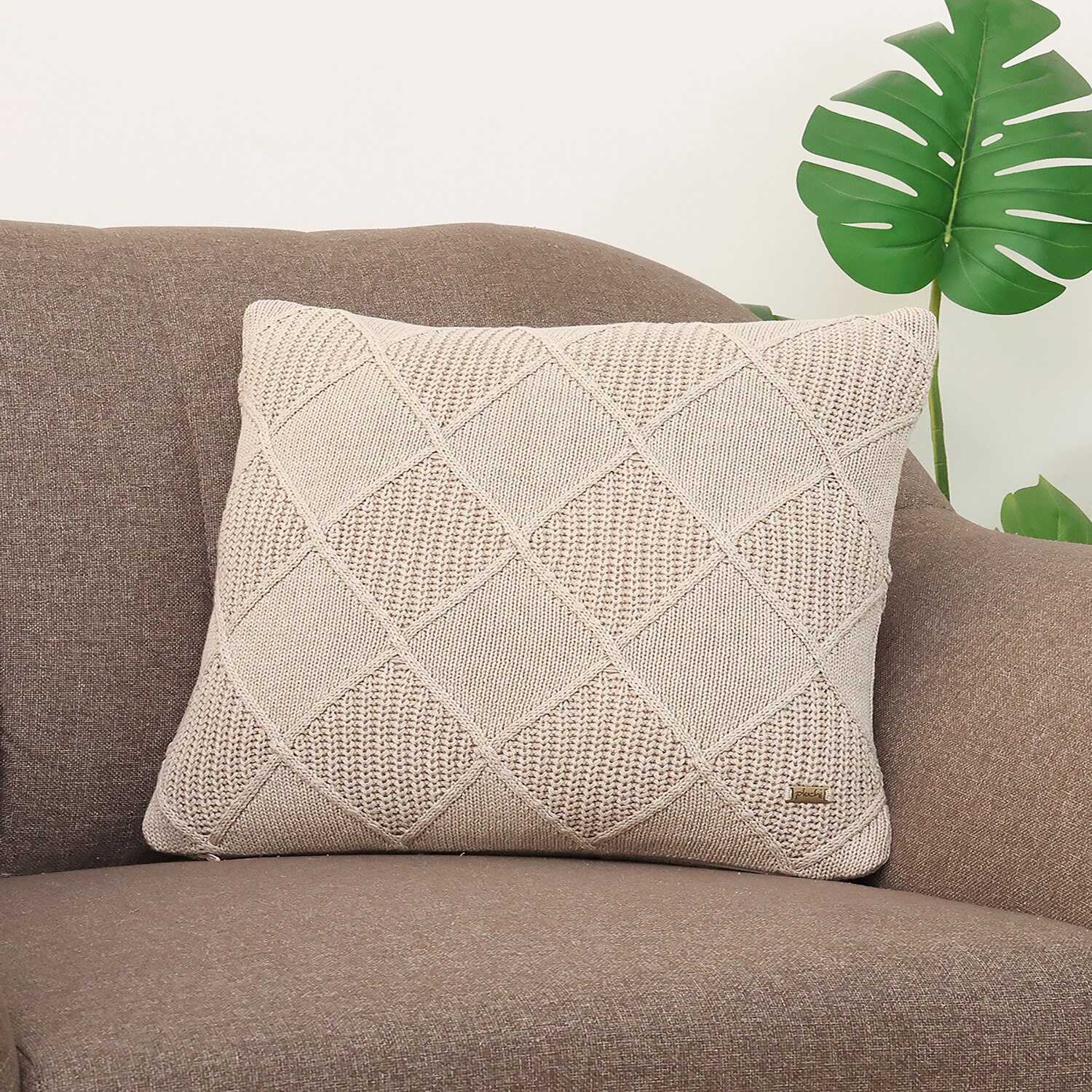 Danube Cloud Dancer Cushion Cover 16X16  Inches - Pluchi