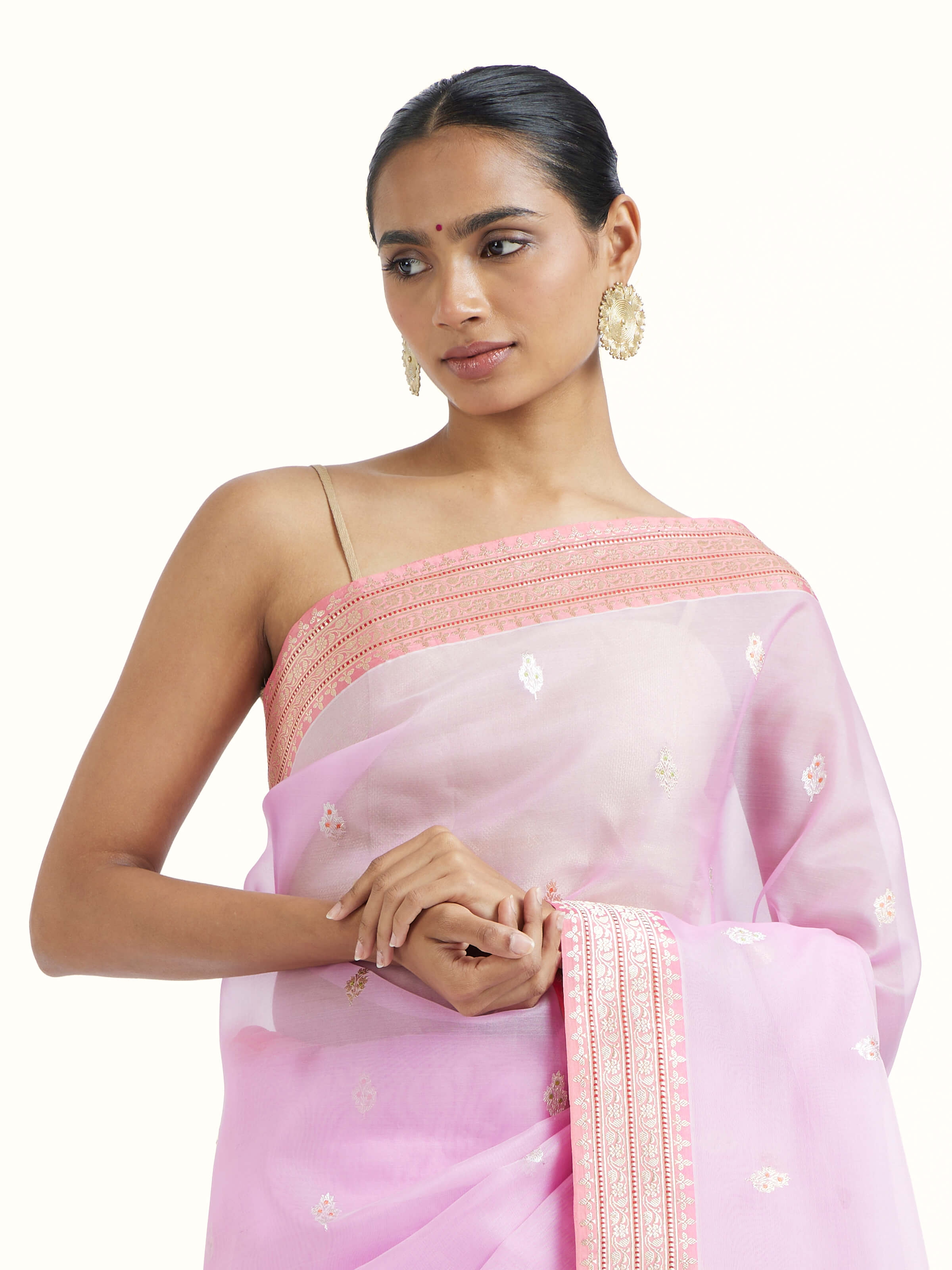 Pink Banarasi Kadhwa Silk Saree