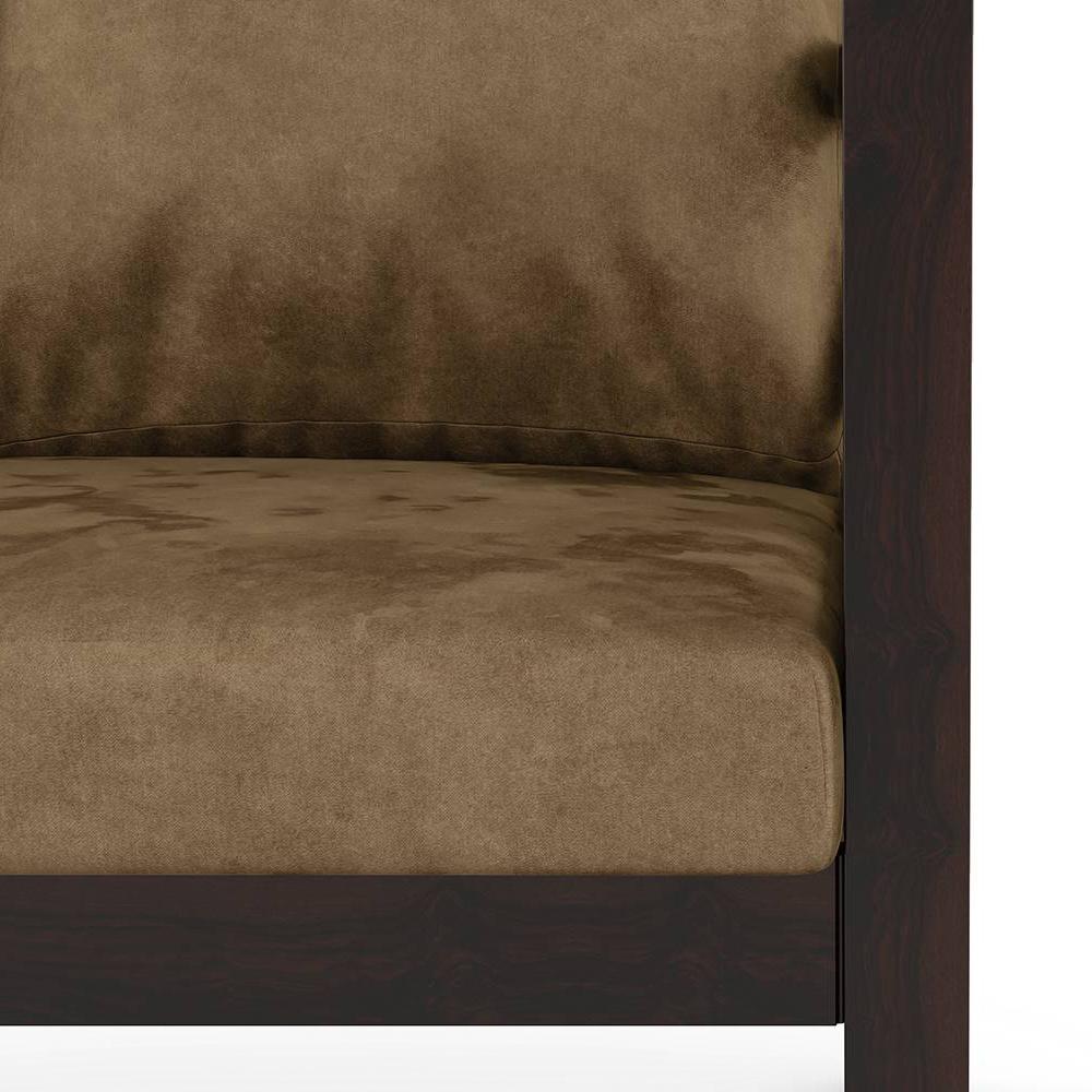 Alden 1 Seater Wooden Sofa (Peanut Brown Velvet)