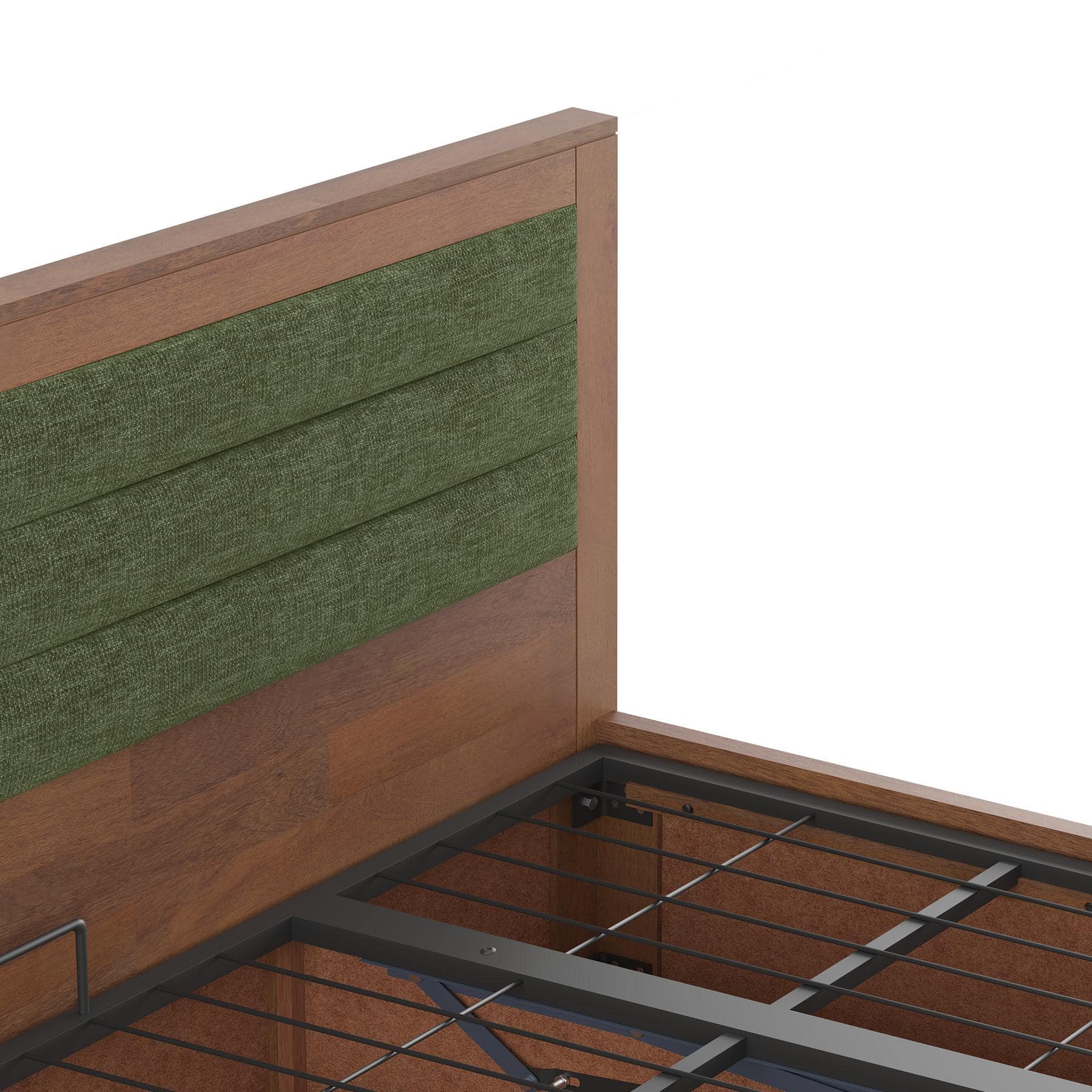 Ritz Solid Wood Hydraulic Storage King Size Bed in Amber Walnut Finish