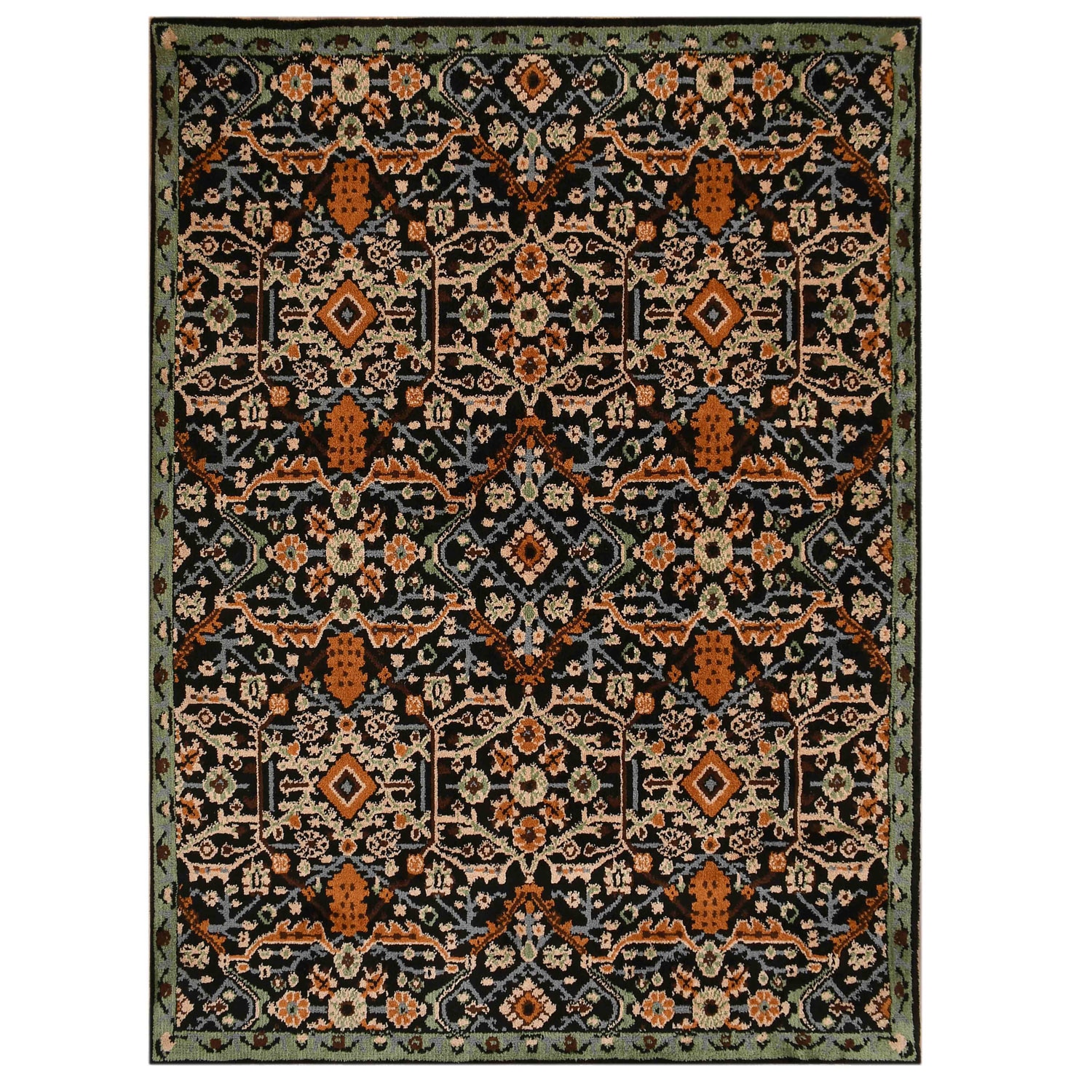 Multicolor Traditional Machine Made Polyester 4 X 6 Feet Carpet