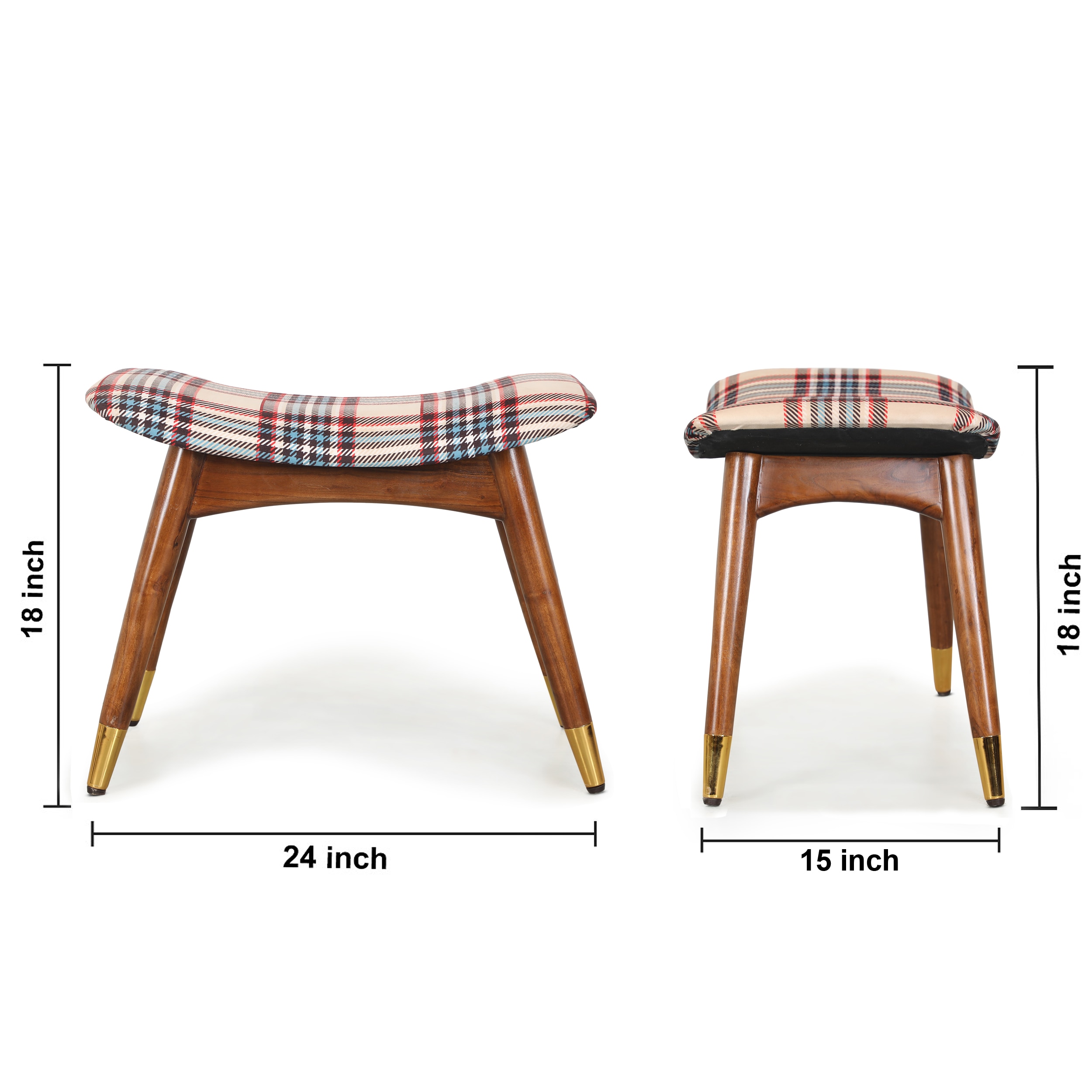 Zuno Checks Print Seating Stool