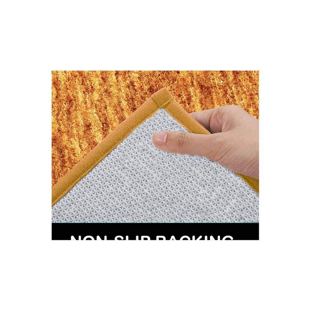 Jazmine Gold Solid Natural Fiber 24x16 inches Anti-Skid Bath Mat