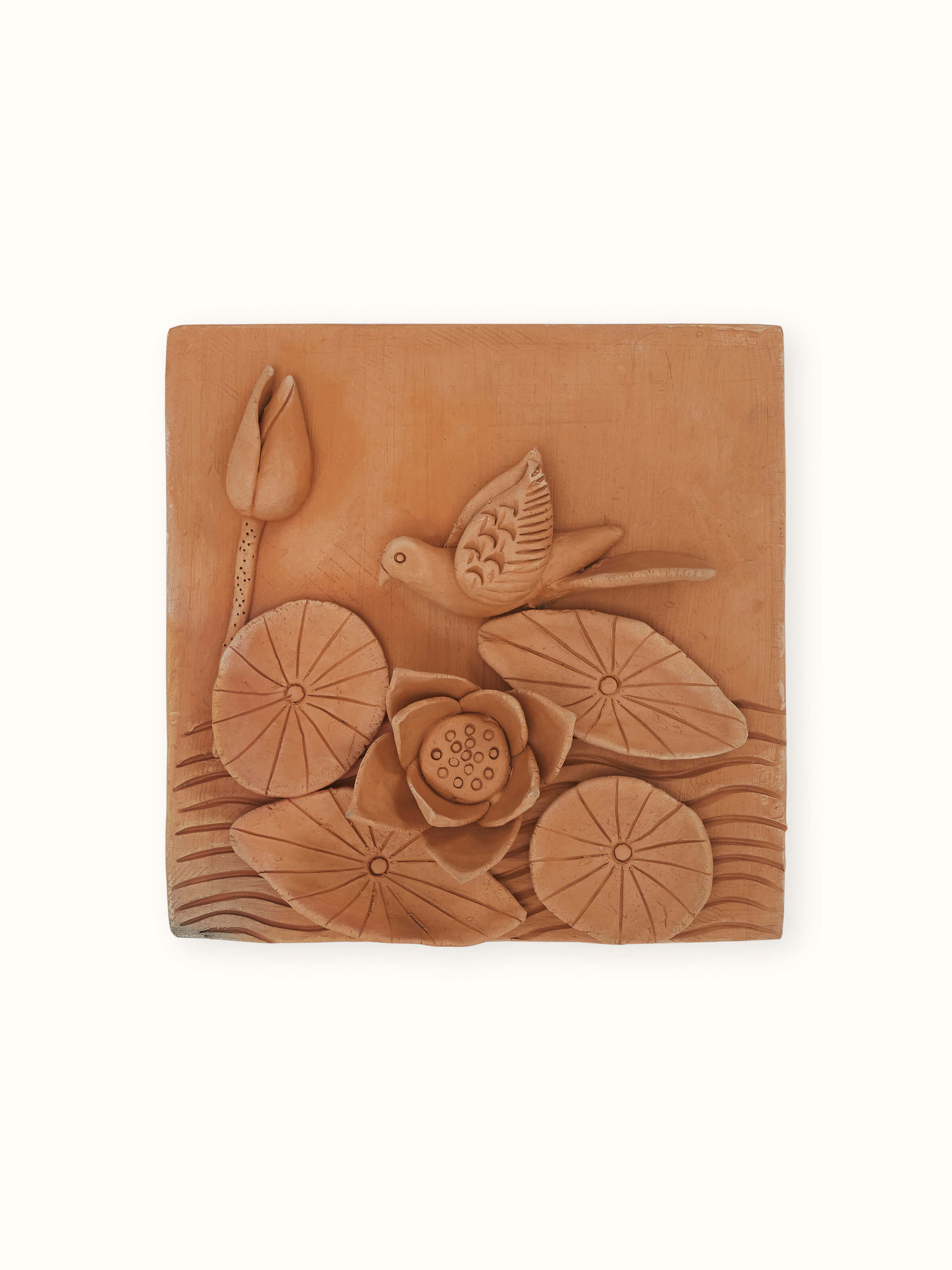 Natural Lotus Plate Terracotta Sculpture