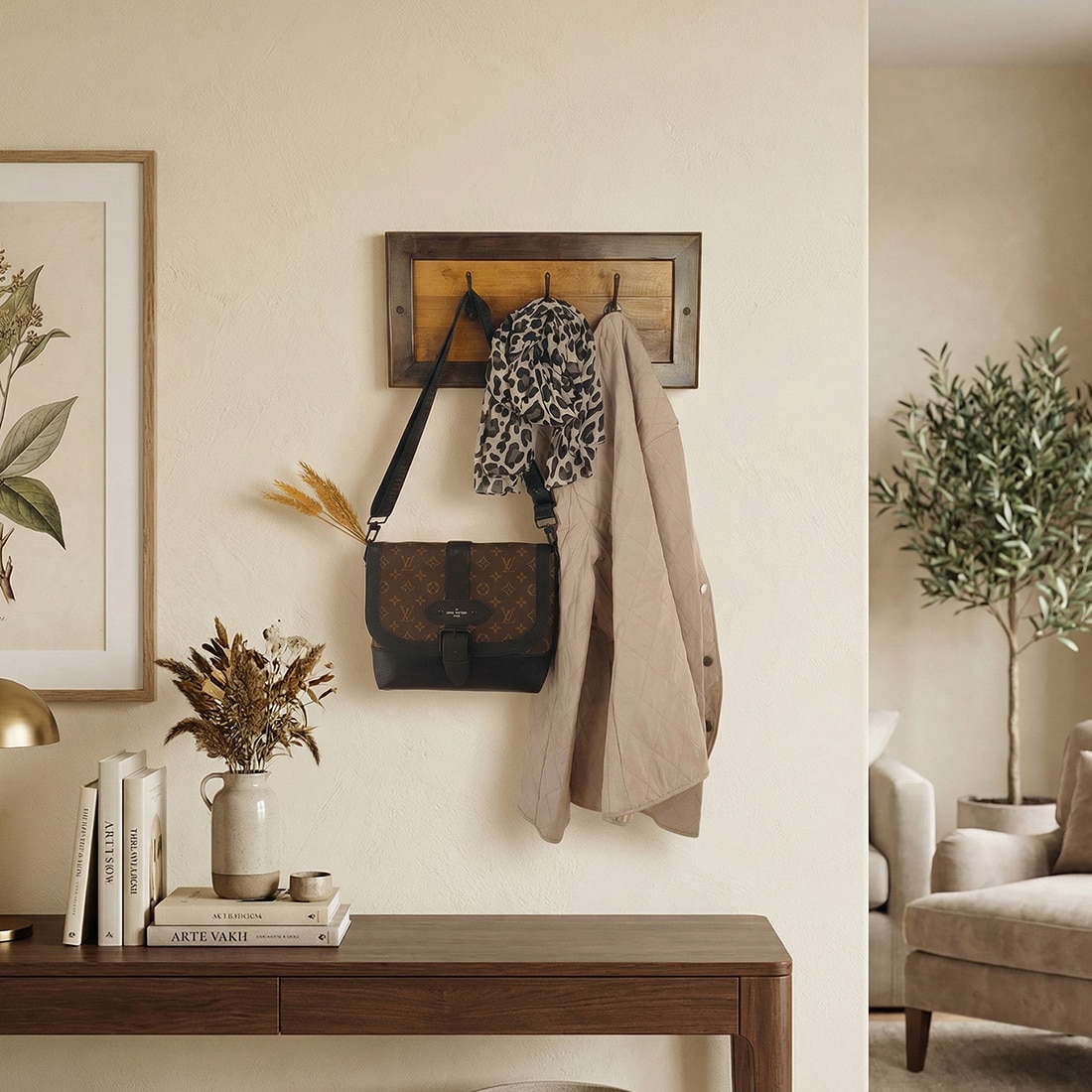 Lester Wooden Wall Coat Hanger Cum Key Holders