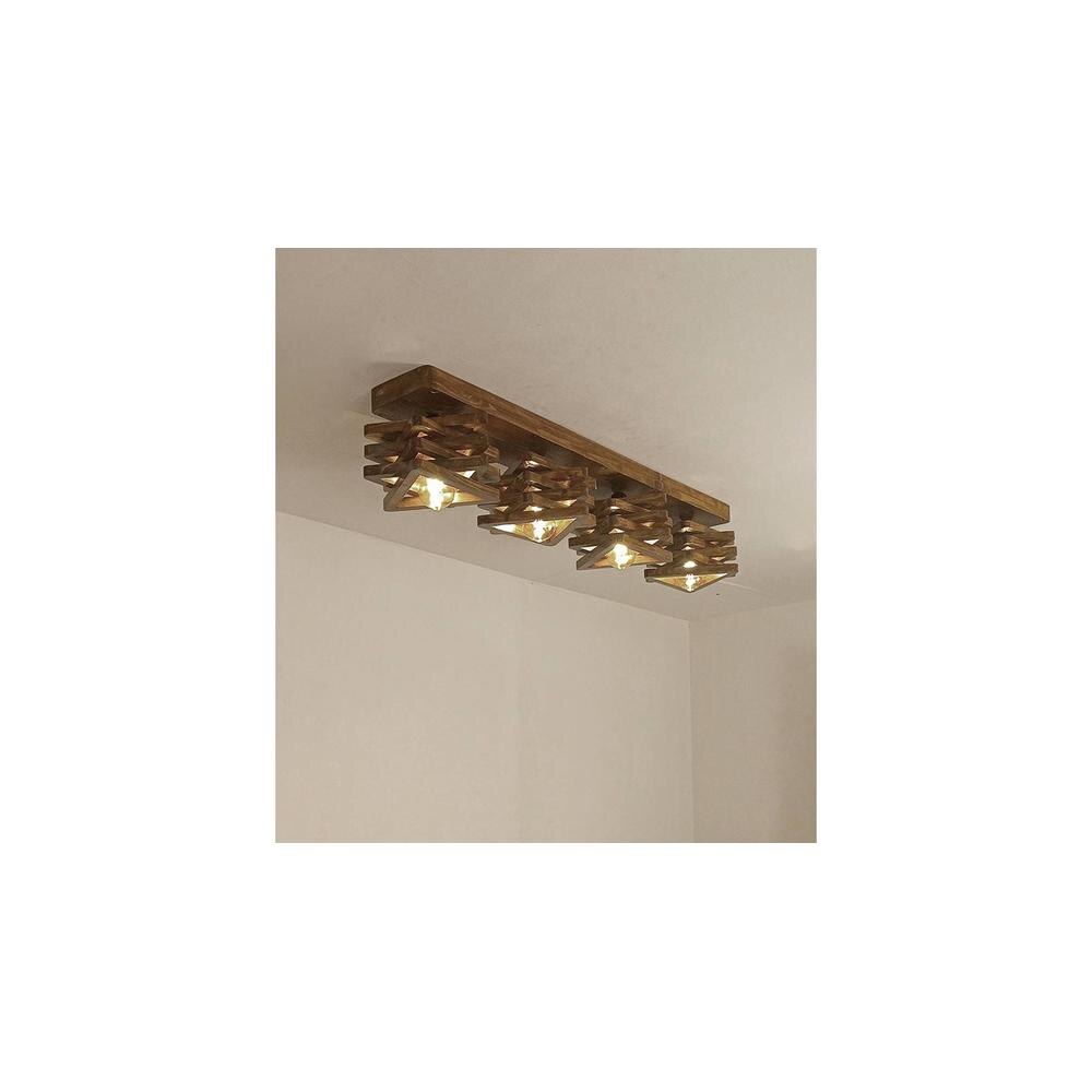 Star Brown Solid Wood Ceiling Light