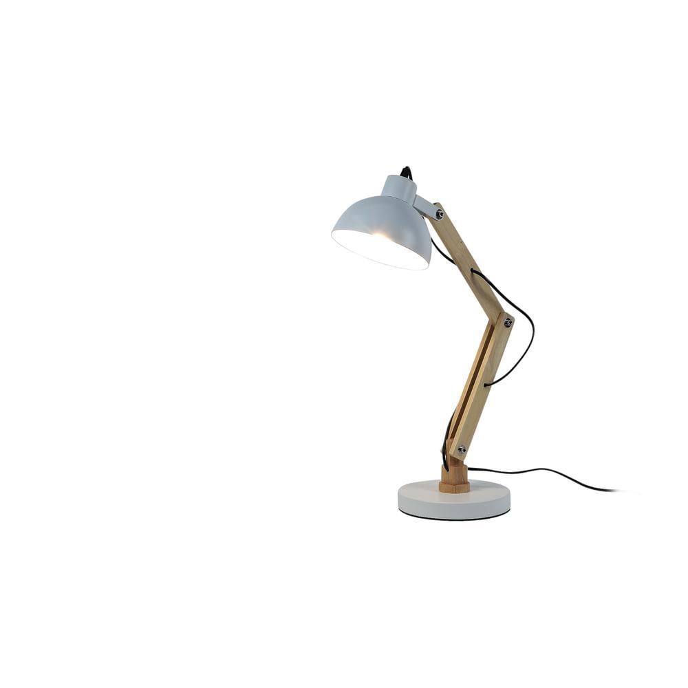 Modern White Study Lamp With Metal Base