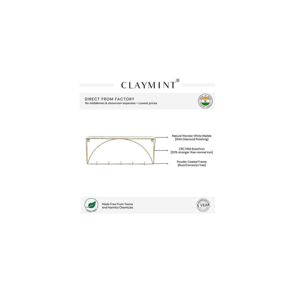 Claymint metal wall shelf