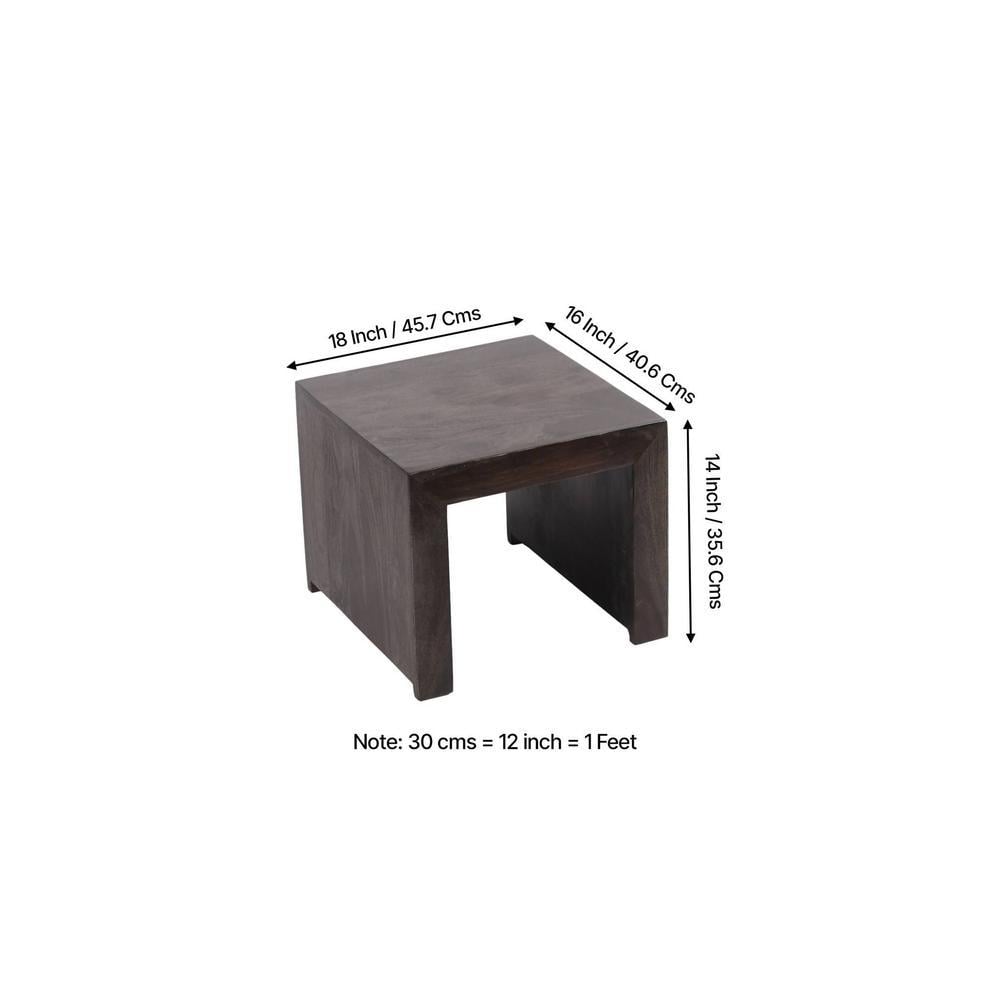 Kassel Sheesham Wood Coffee Table With 2 Stools Set In Mahogany Finish
