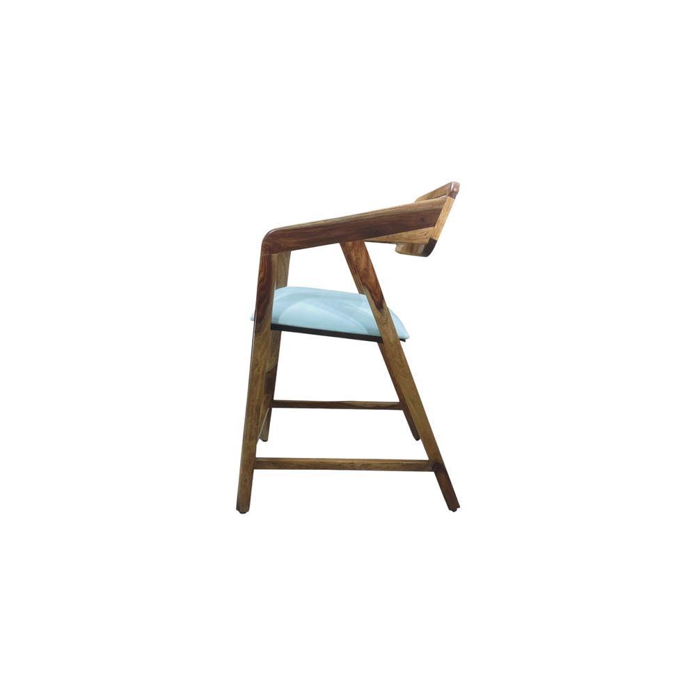 Adrasteia Solid Wood Lounge Chair In Blue Colour