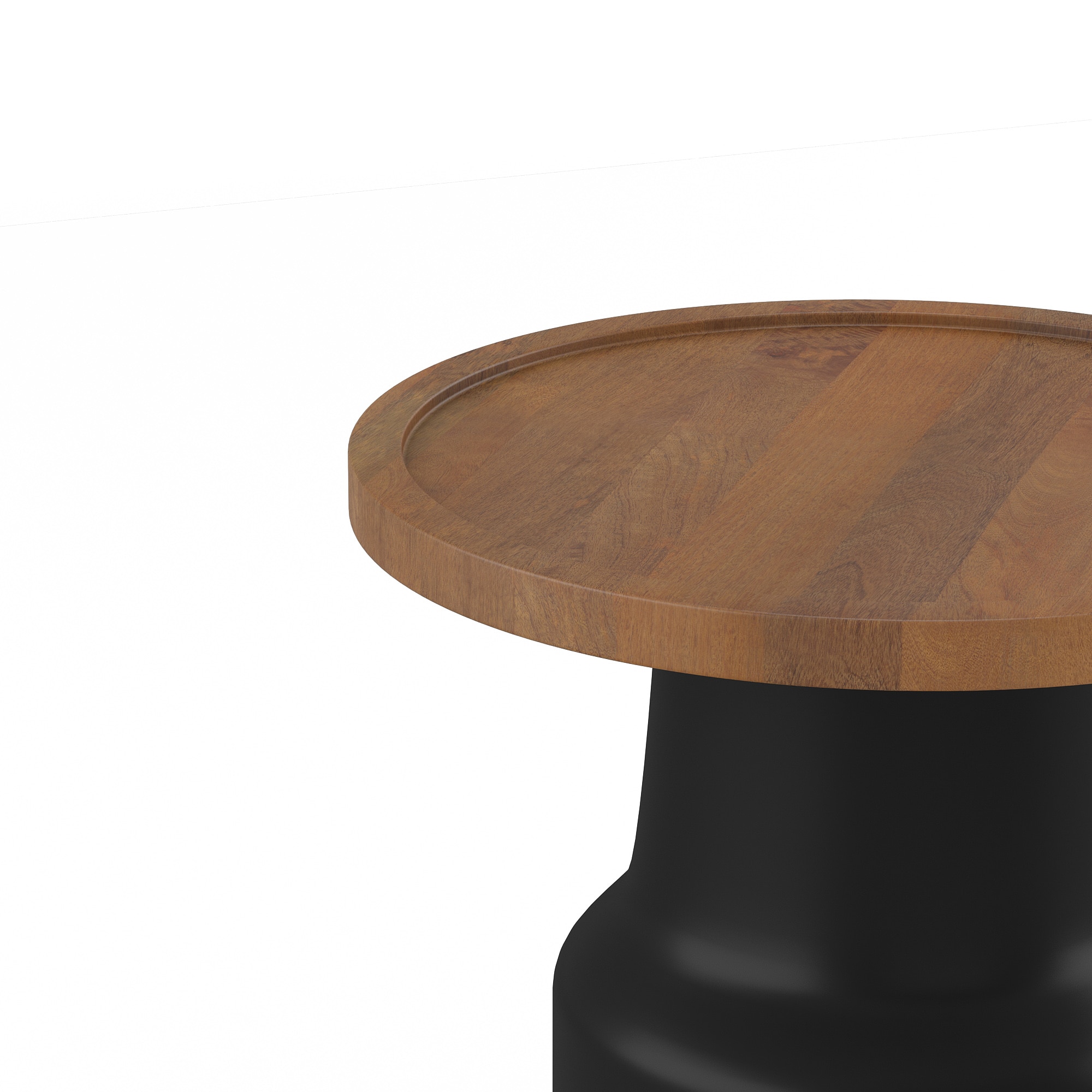 Toro Solid Wood Side Table In Dual Tone in Amber Walnut And Black Finish