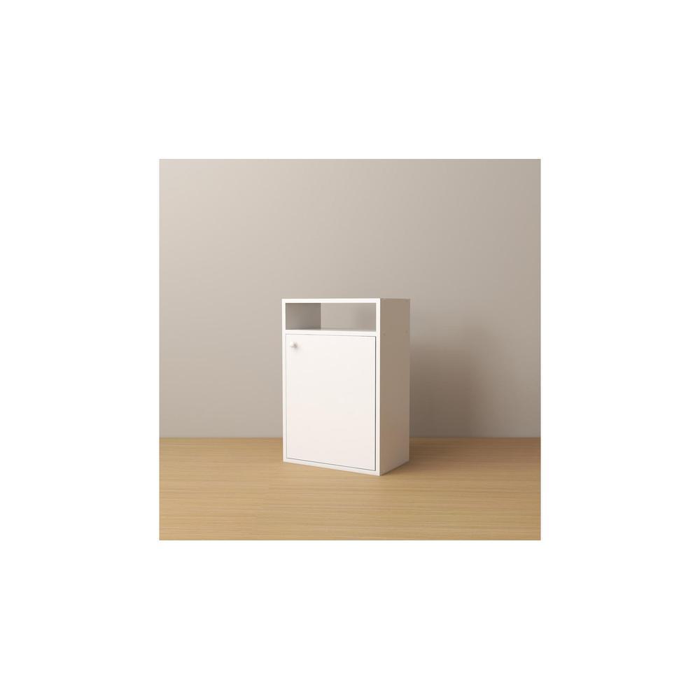 Emi Engineered Wood Bedside Table in White Finish