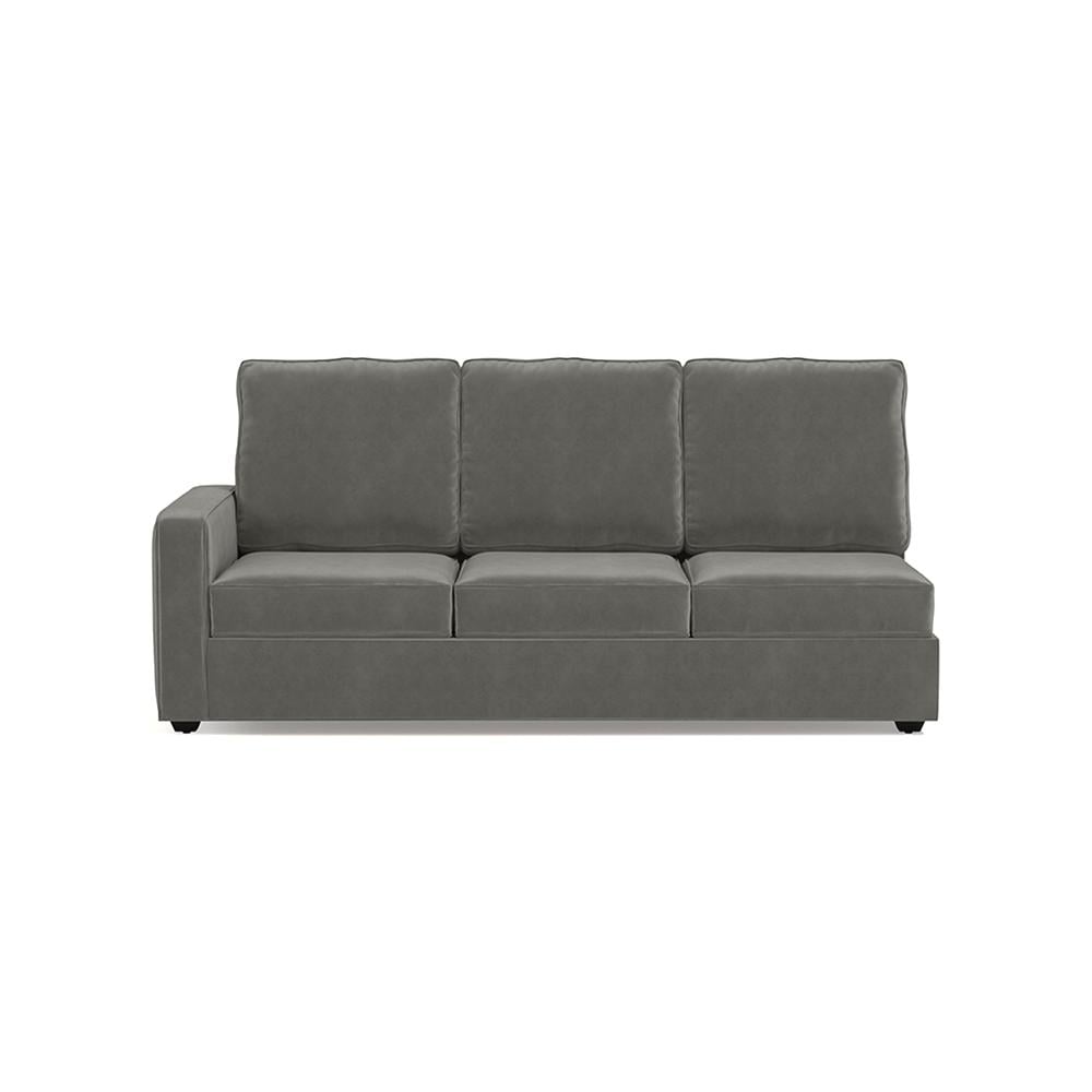 Apollo Compact Sofa (Colour : Ash Grey Velvet, Cushion : Hard, Back Type : High Back, Seating Capacity : Right Aligned 3 Seater + Right Aligned Chaise)