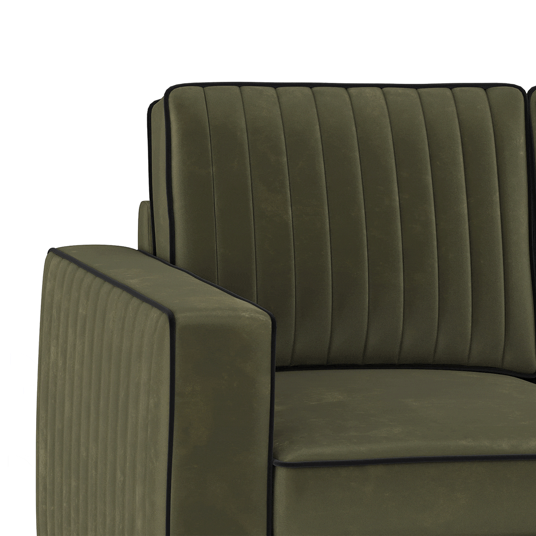 Apollo Neo Sofa (Colour : Deep Olive Velvet, Seating Capacity : 2 Seater, Cushion Type : Hard, Back Height : Regular Back)