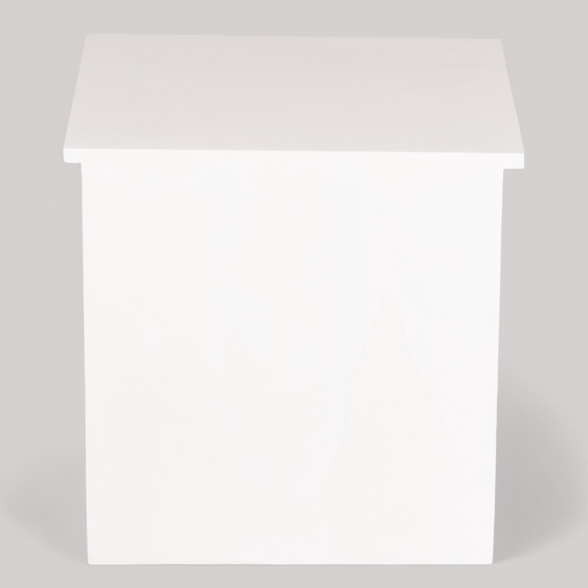 Luxnest Sheesham Wood Accent Bedside Table End Table In White Pu Enamel