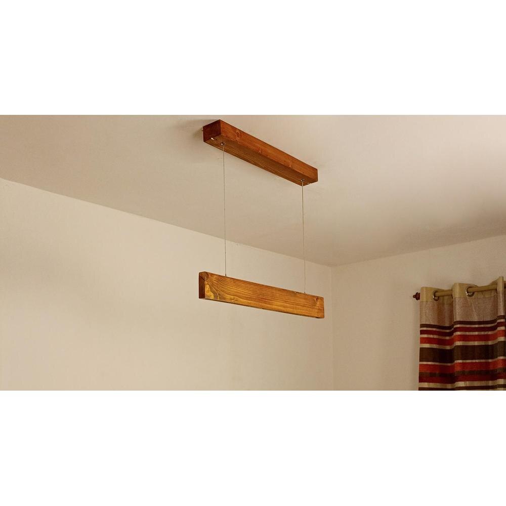 Slimline 24 Brown Wooden LED Hanging Lamp