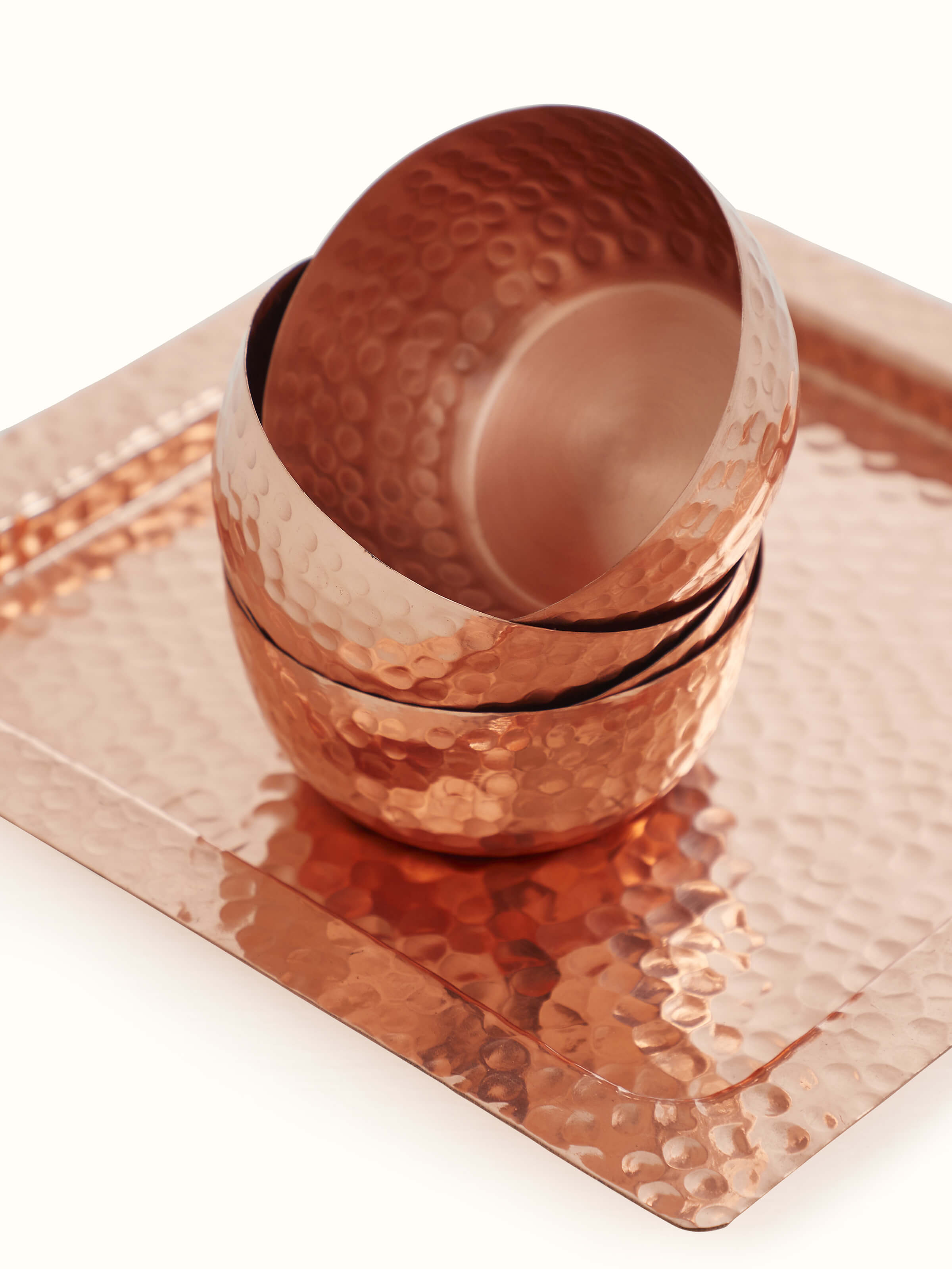 Detailed view of Copper Condiment Container Set (4 Pcs) by Swadesh emphasizing the seamless design and quality craftsmanship.