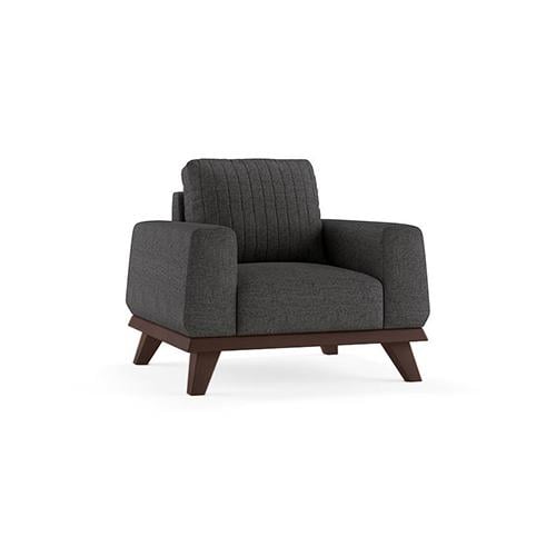Granada Essential 1 Seater Fabric Sofa in Steel Colour