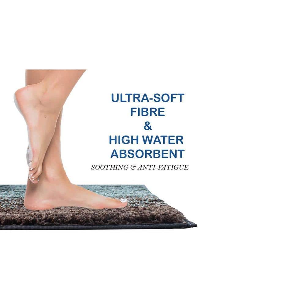 Elle Green Solid Natural Fiber 24x16 inches Anti-Skid Bath Mat