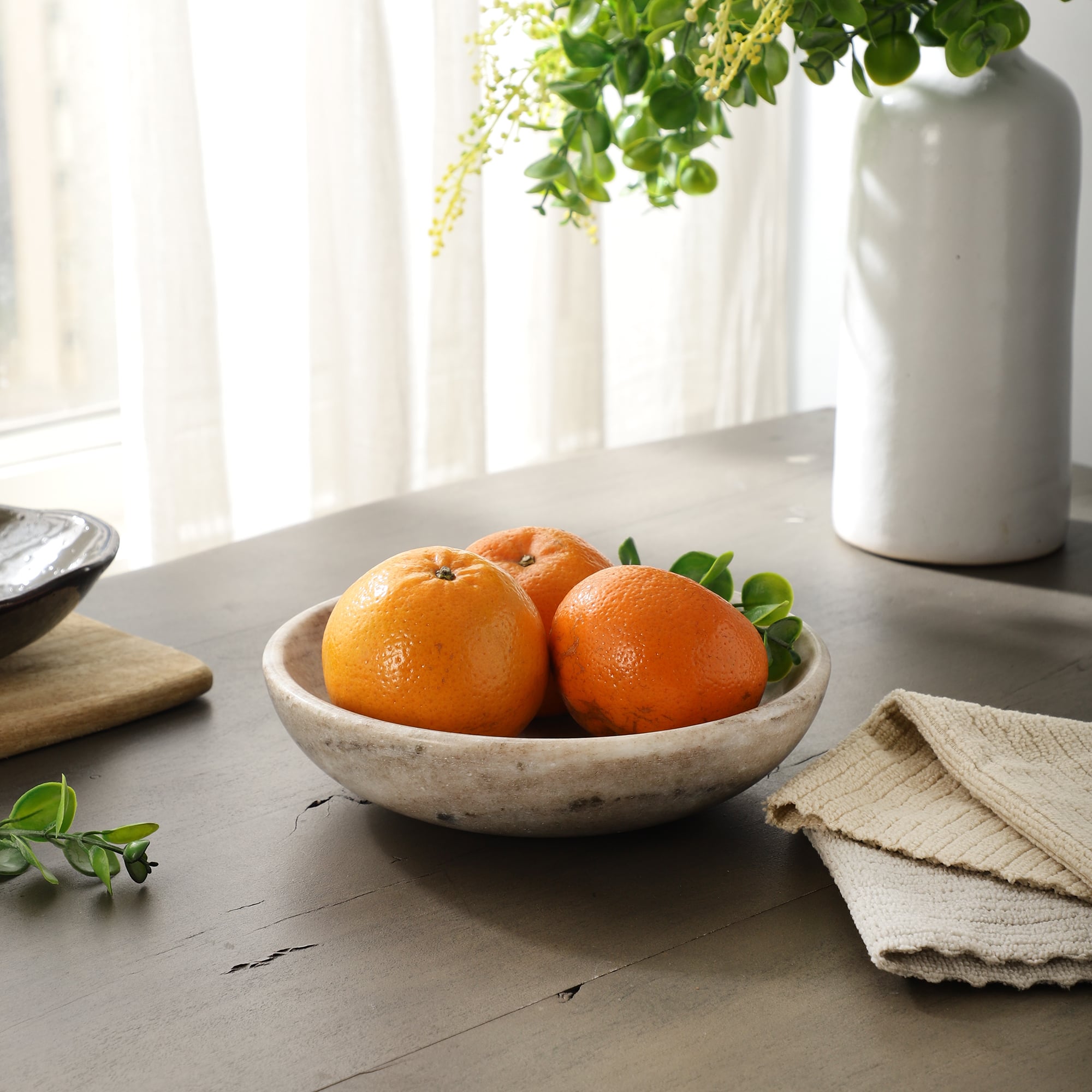 Large Marble Bowl for Fruits, Pasta, and Multi-Utility Use - NikkisPride