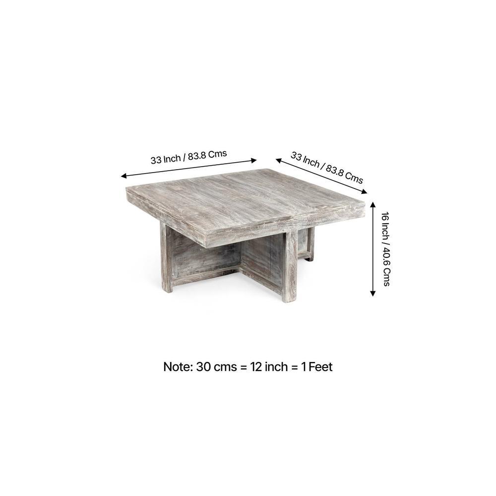 Blane Sheesham Wood Country Side Coffee Table Set With 4 Stools In Antique Multicolour Finish
