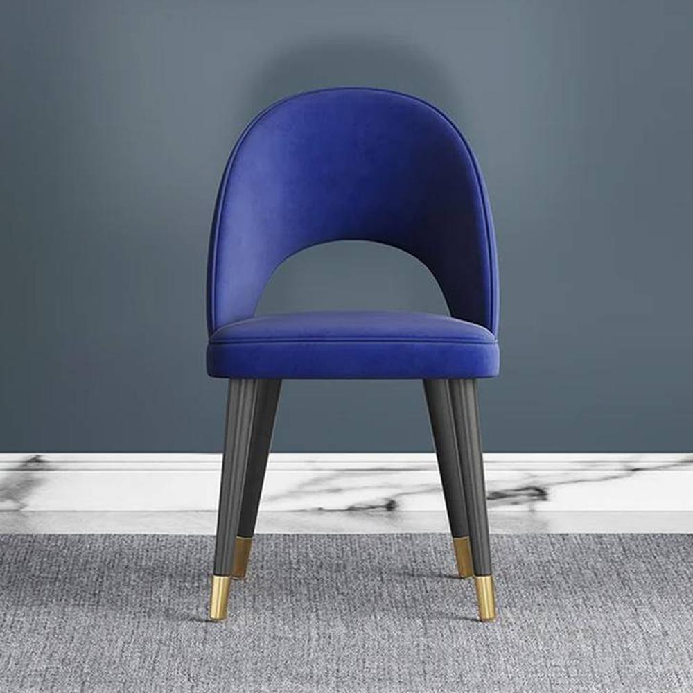 Rexo Solid Wood Accent Chair in Navy Blue Colour
