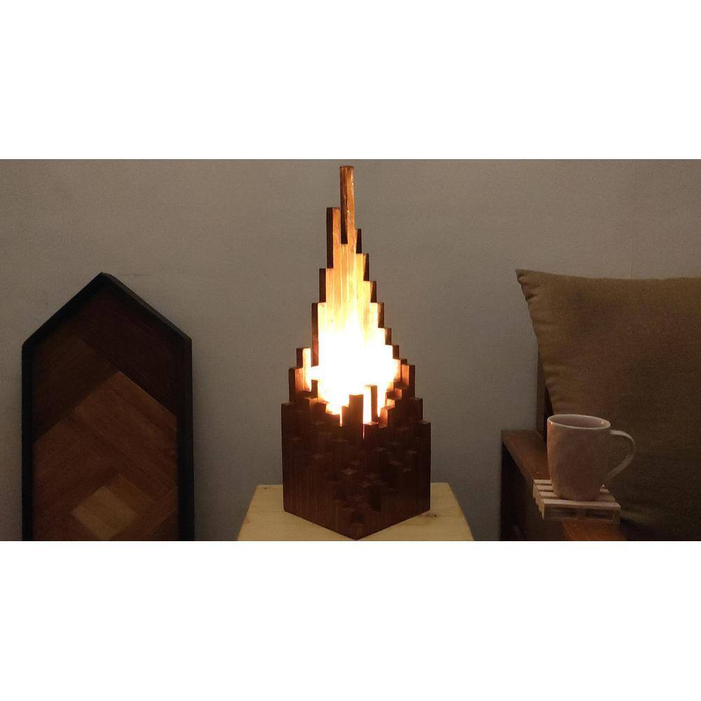 Emanate Wooden Table Lamp with Brown Base