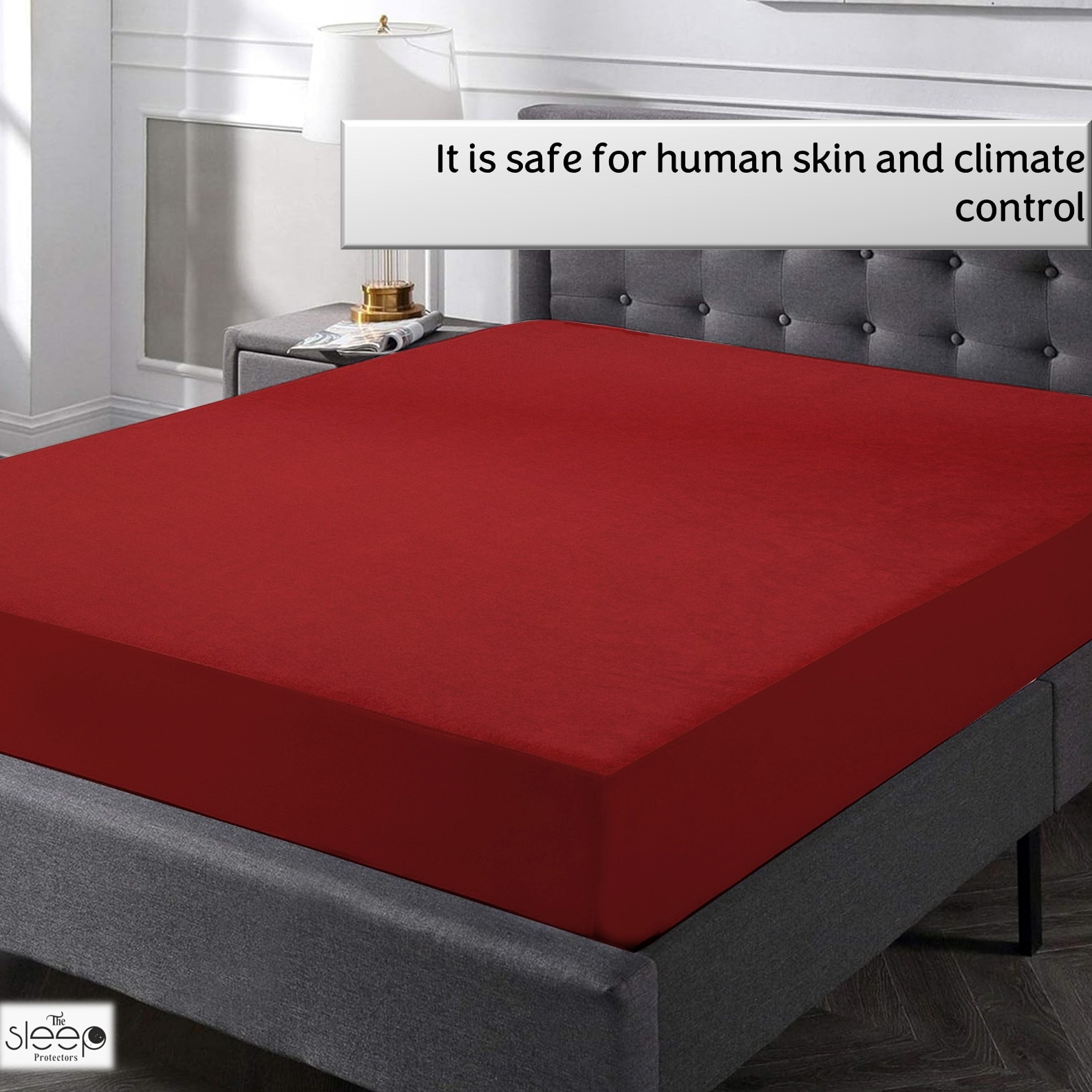 Premium Terry Polyester Fabric Waterproof Mattress Red Single 75X36