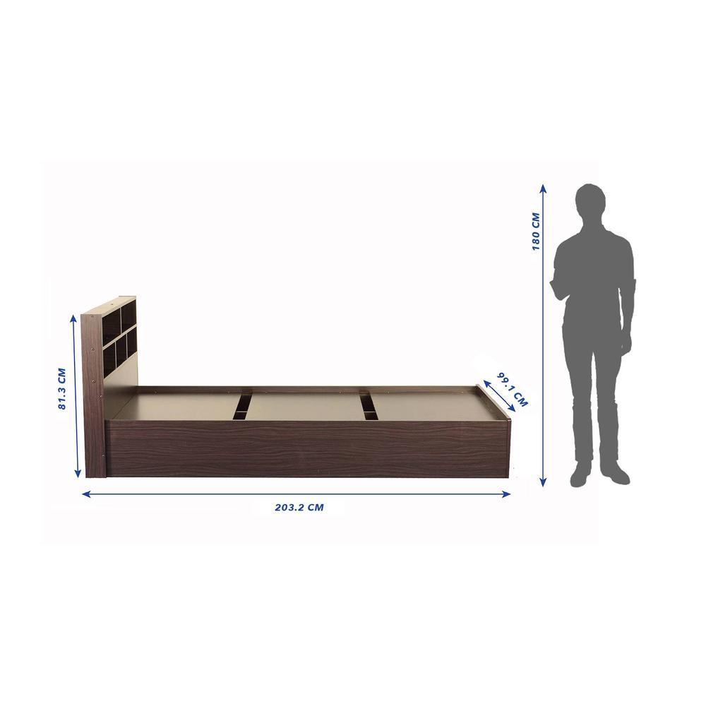 Takeo Engineered Wood Single Bed In Walnut Finish