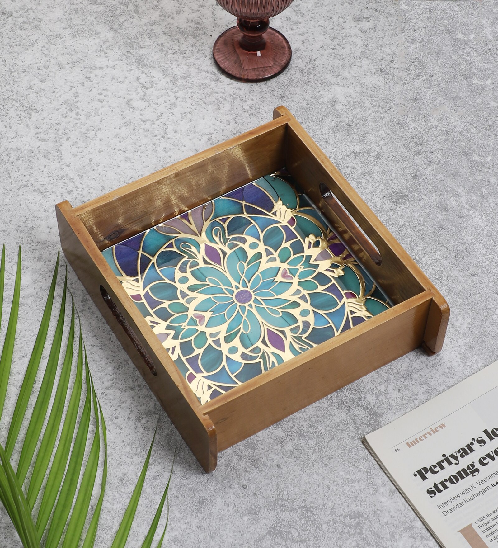 Blue Blossom Art Tray - Small