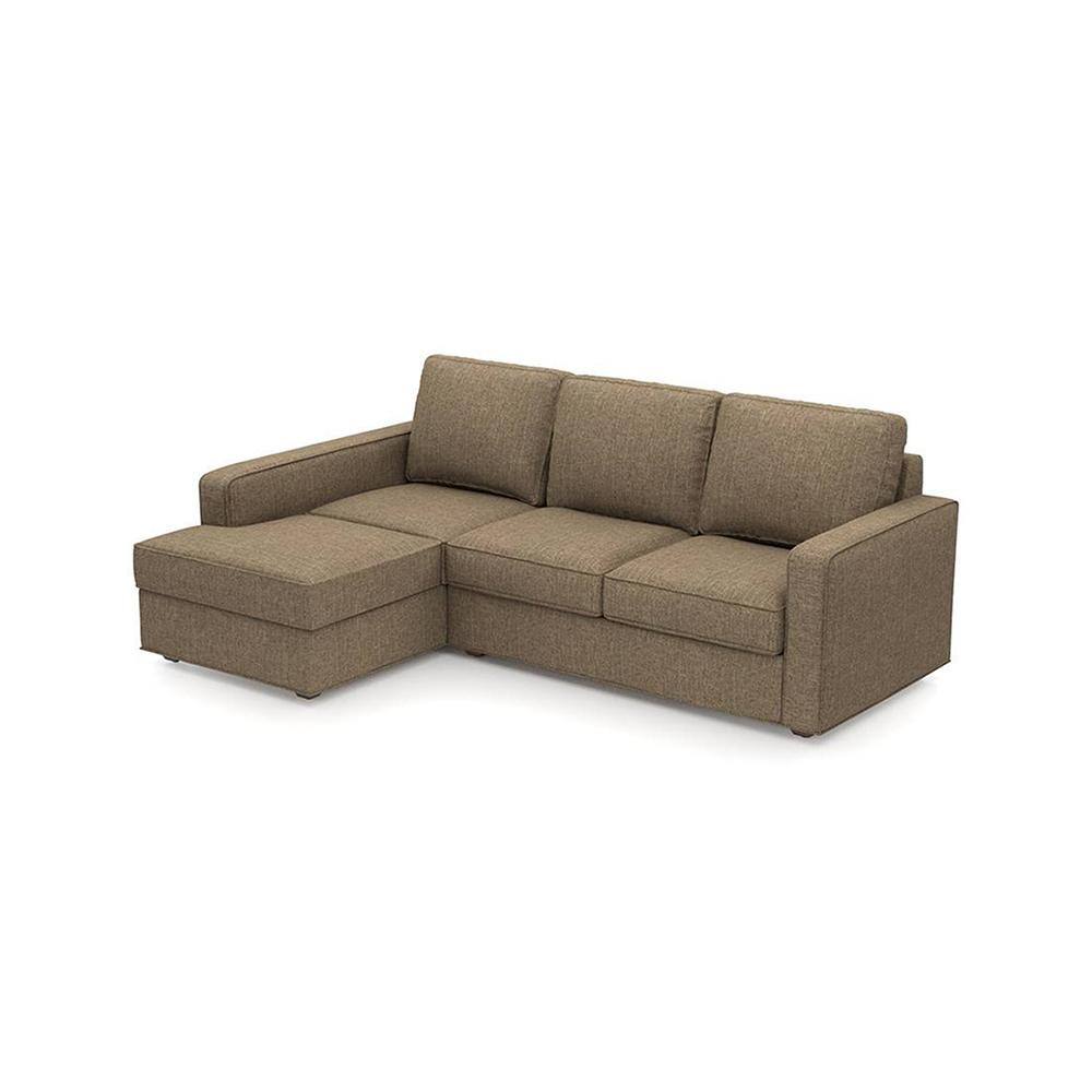 Apollo Compact Sofa (Colour : Dune, Cushion : Hard, Back Type : Regular, Seating Capacity : Left Aligned 2 Seater + Left Aligned Chaise + Ottoman)