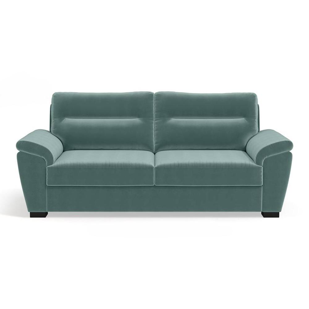 Adelaide Luxe 3 Seater Fabric Sofa in Dusty Turquoise Velvet Colour