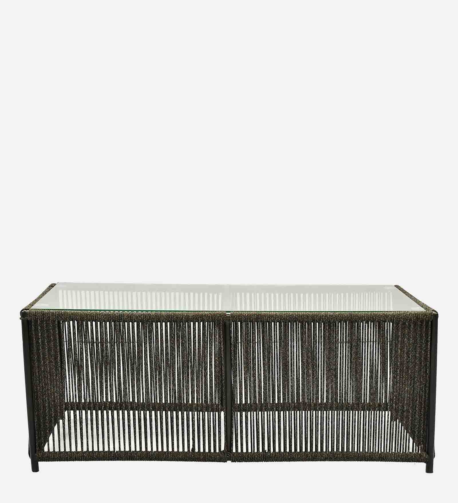 Bibao 2+1+1 Seater Rope Sofa Set in Charcoal and Brown Finish