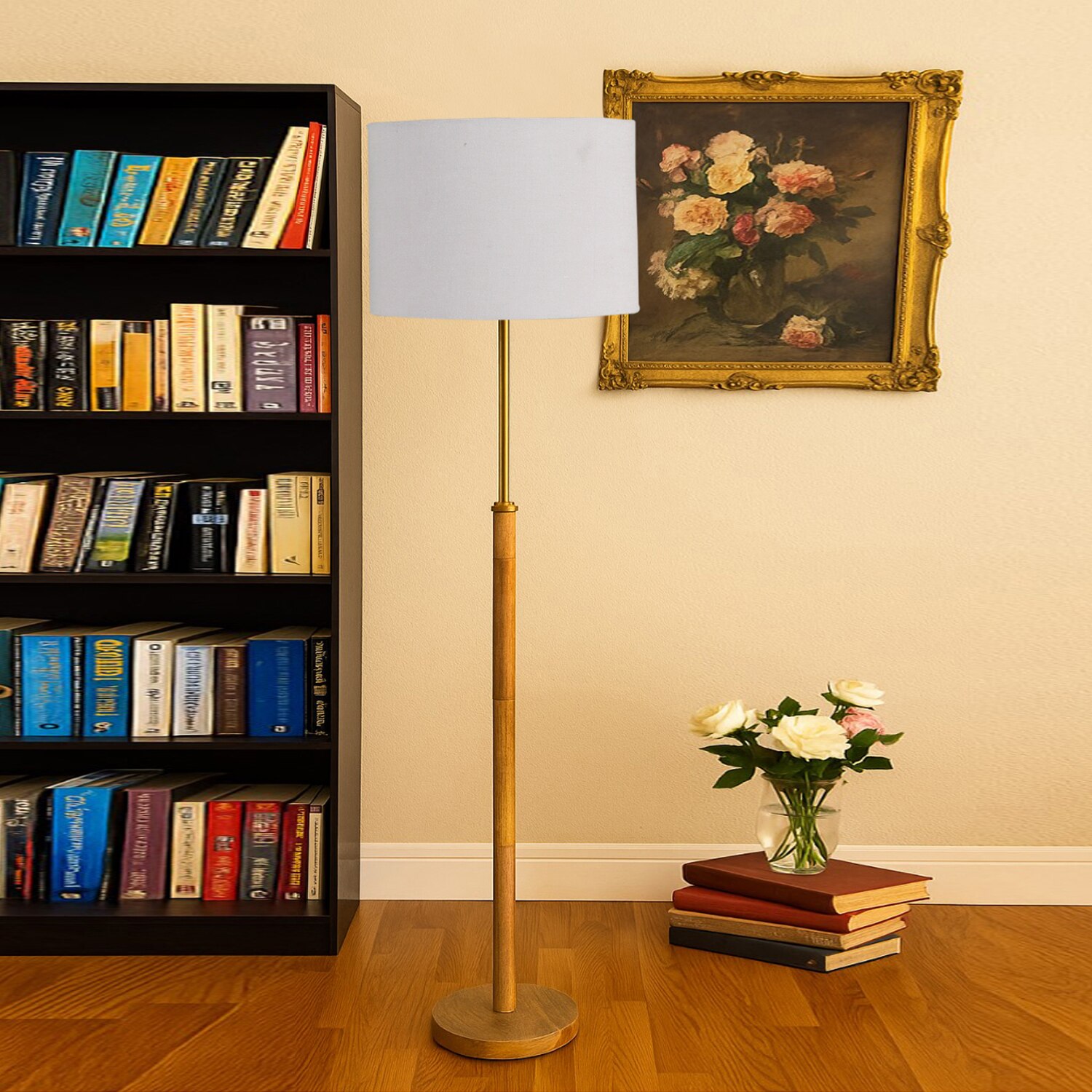 Devansh Wood & Metal Floor Lamp