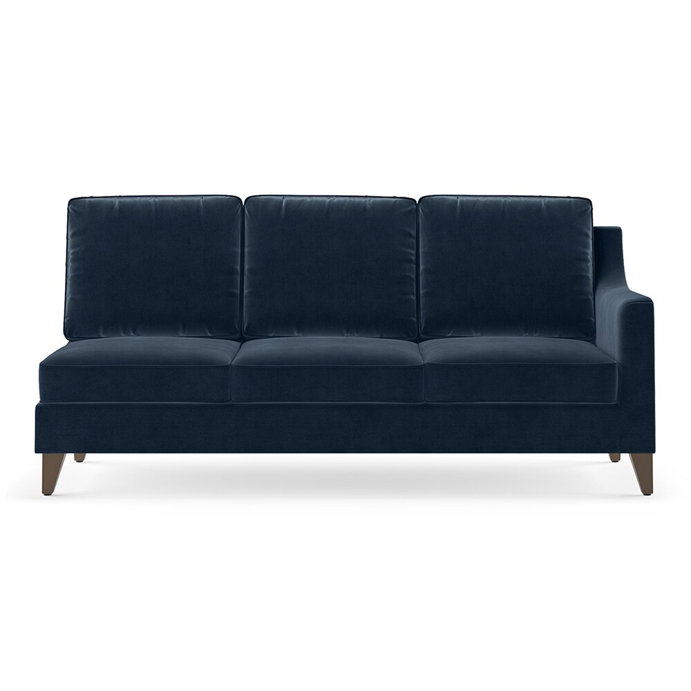 Abbey Sectional Sofa (Colour : Sea Port Blue Velvet, Cushion : Hard, Seater : Left Aligned 3 Seater + Left Aligned Chaise)