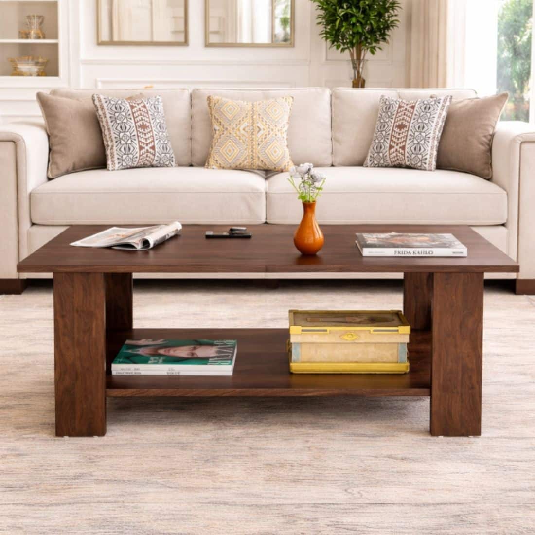 Spydercraft Penio Modern Coffee Table in Columbian Walnut Finish - Spydercraft