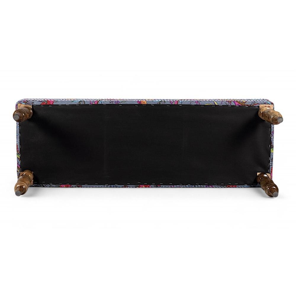 Cairo Sheesham Wood Mid Century Seater Bench Set With 2 Stools In Grey Brid