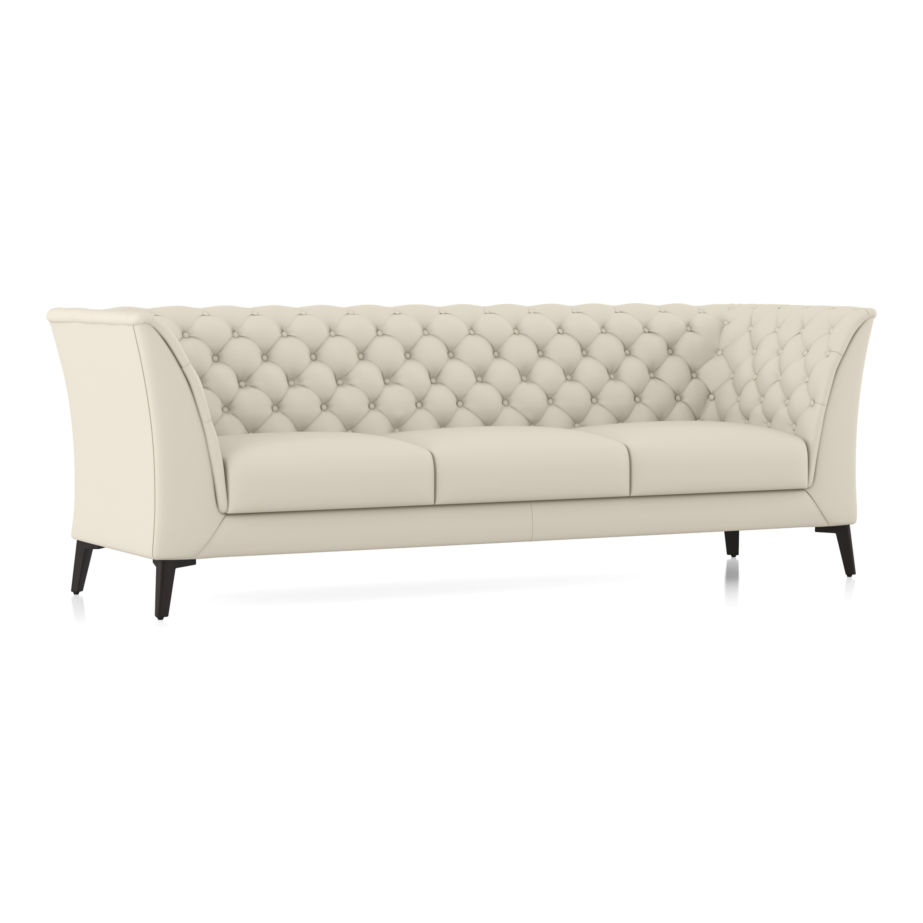 Weston 3 Seater Half Leather Sofa In Creme Fraiche Italian Leather