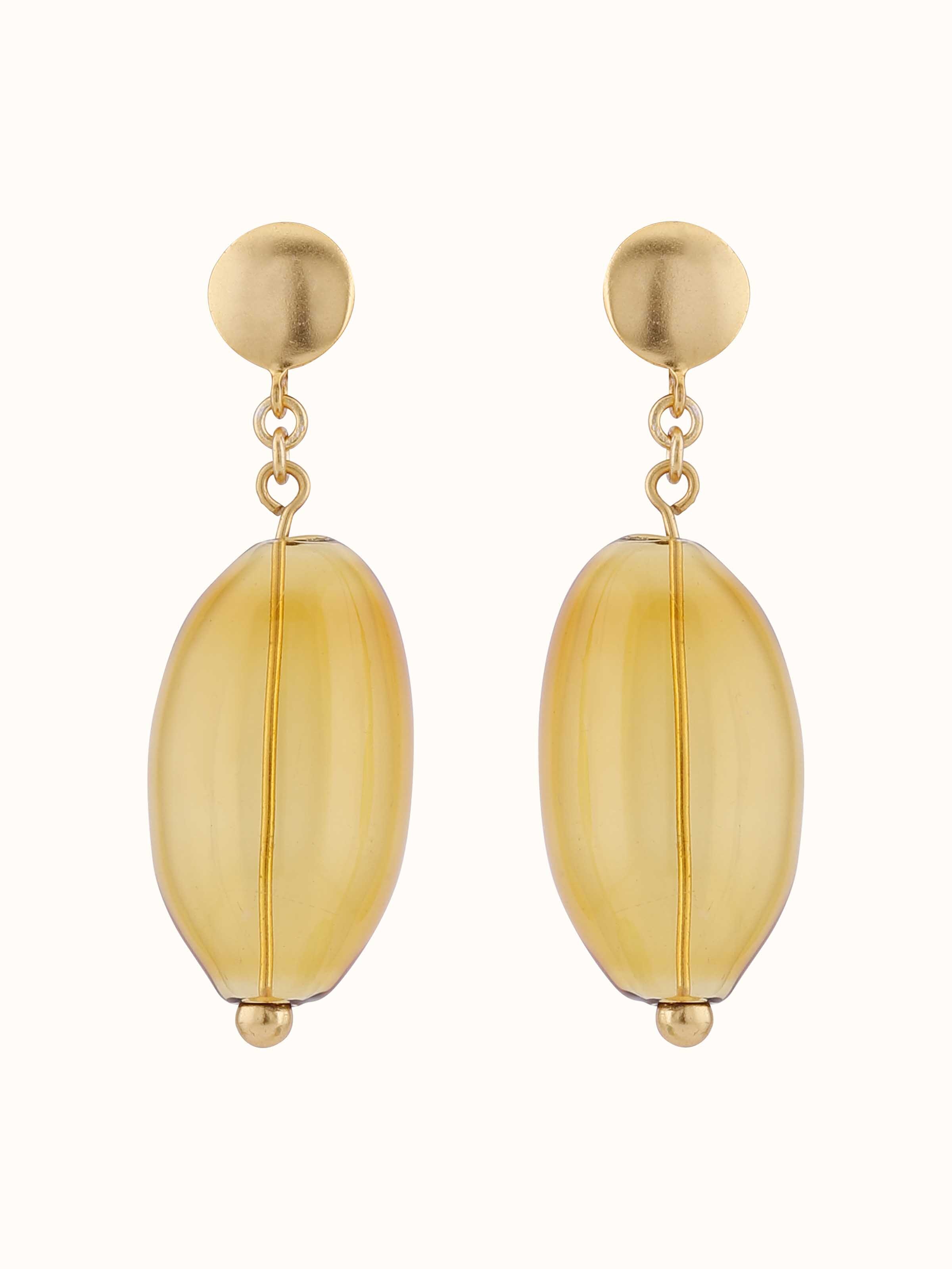 Silver Flame Glass Drop Earrings