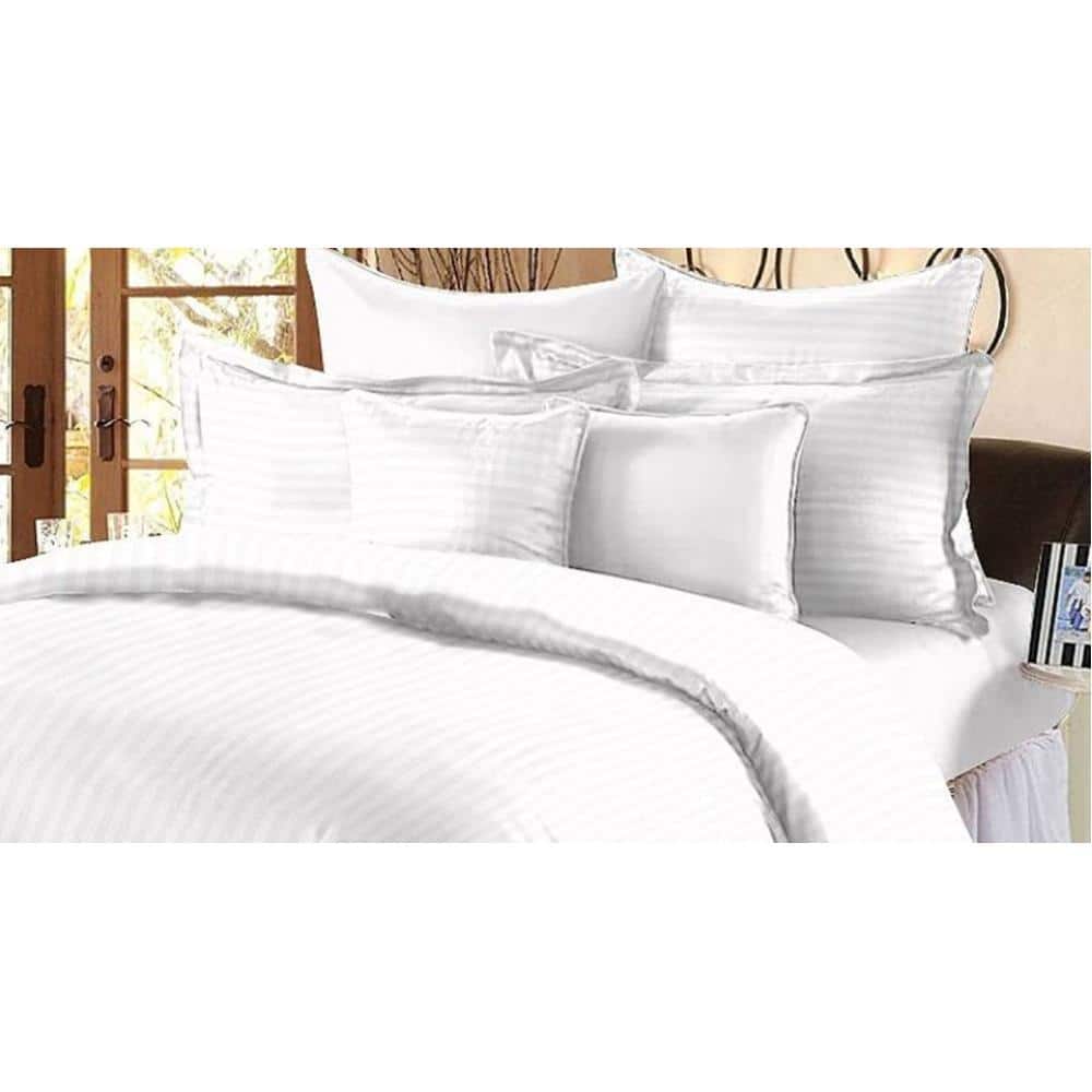 Adem White Absract 210 TC Cotton Double Size Bedsheet with 2 Pillow Covers