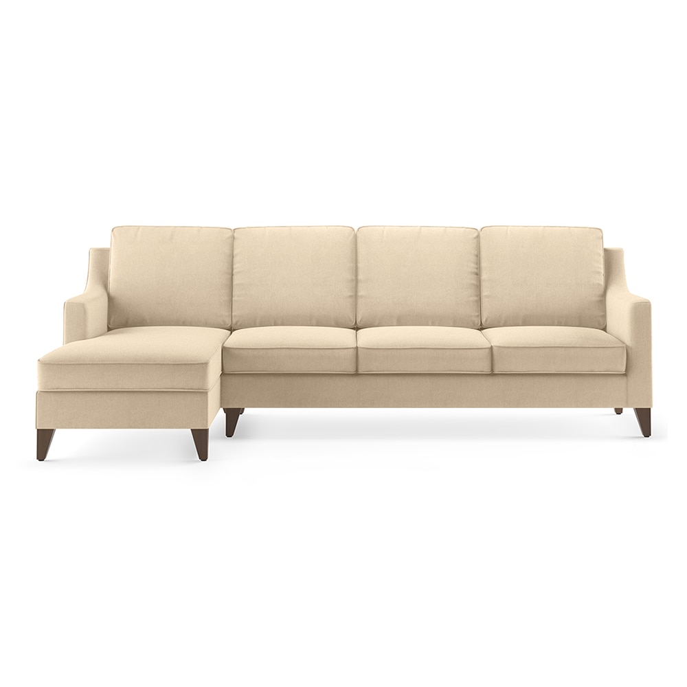 Abbey Sectional Sofa (Colour : Birch Beige, Cushion : Hard, Seater : Left Aligned 3 Seater + Left Aligned Chaise) - Urban Ladder