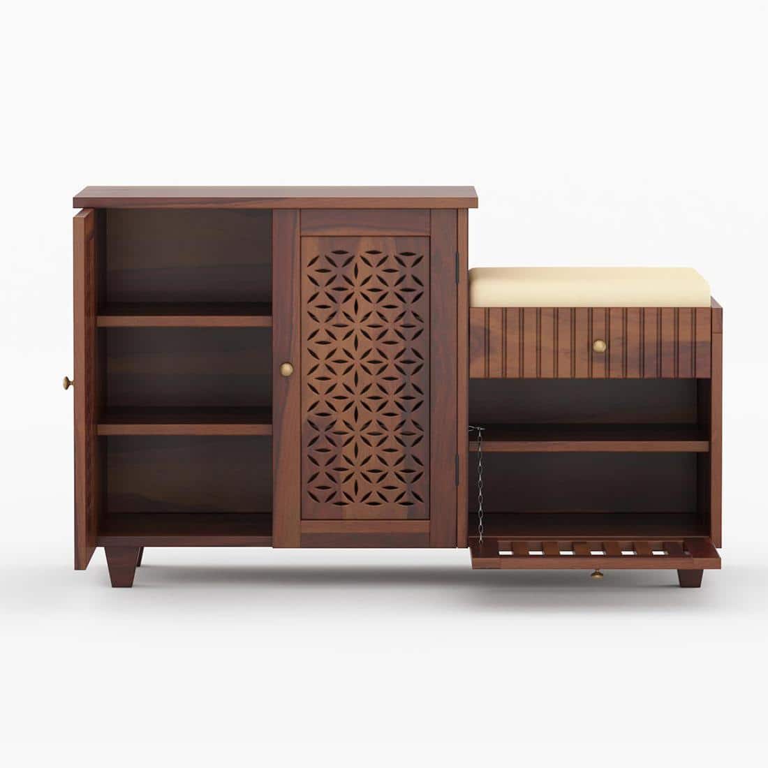 Asher Shoe Rack Of 20 Pairs In Provincial Teak Color