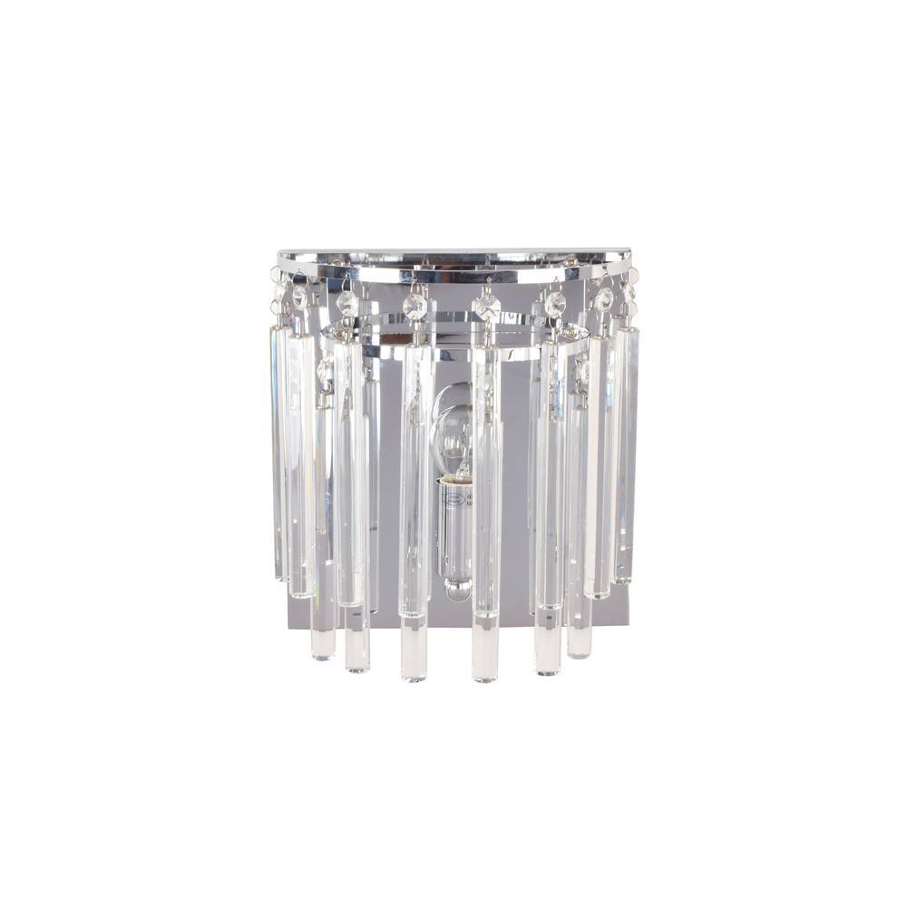 Silver Orchid Taylor Silver Single-light Crystal Wall Light