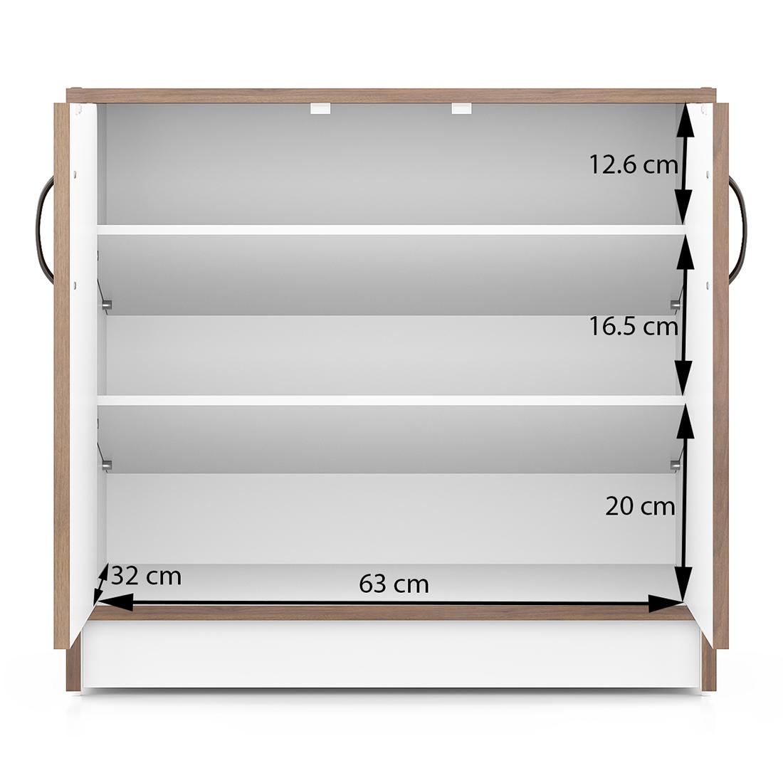 Alex 9 Pair Shoe Rack in Classic Walnut Finish